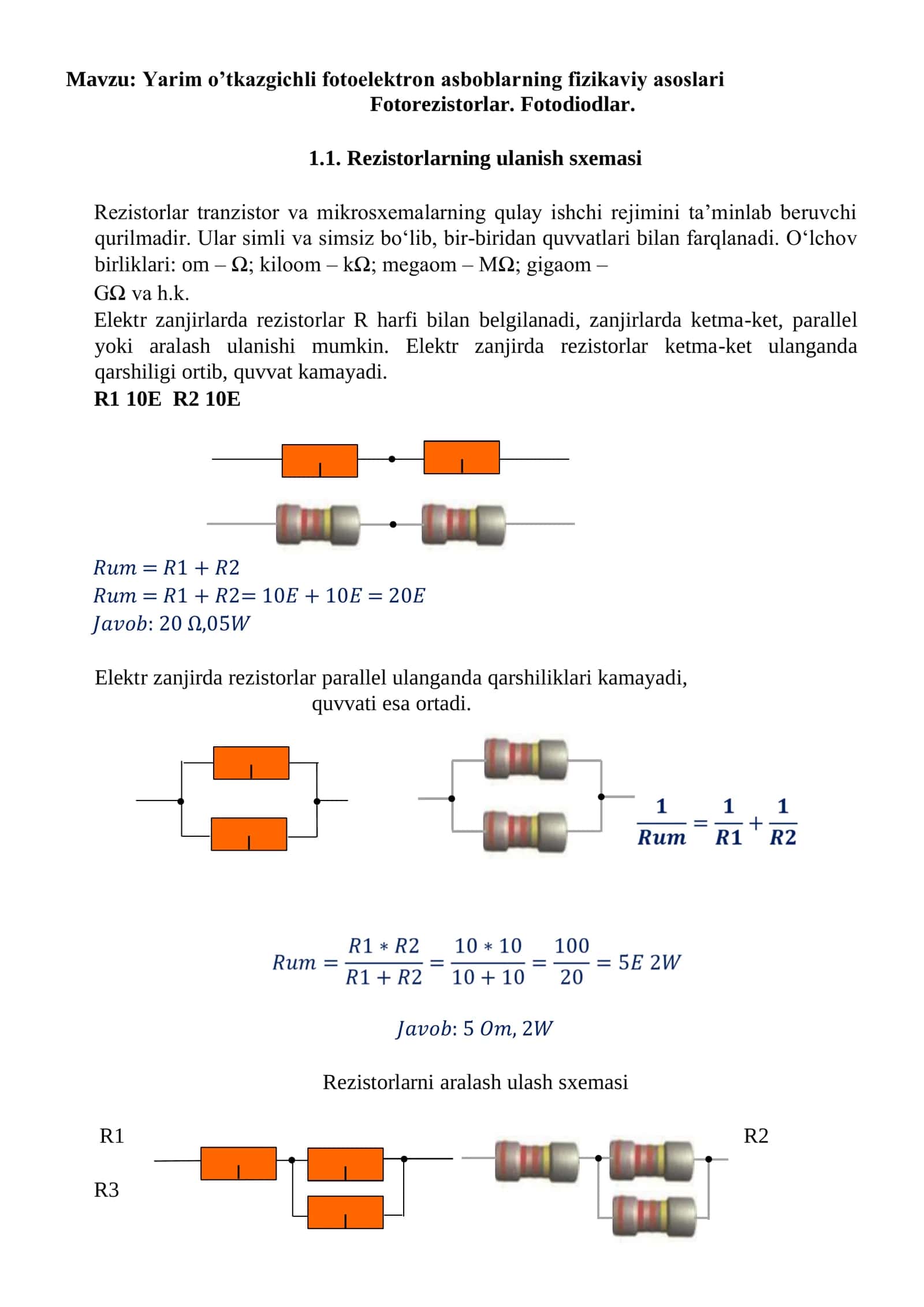 Yarim o’tkazgichli fotoelektron asboblarning fizikaviy asoslari 1