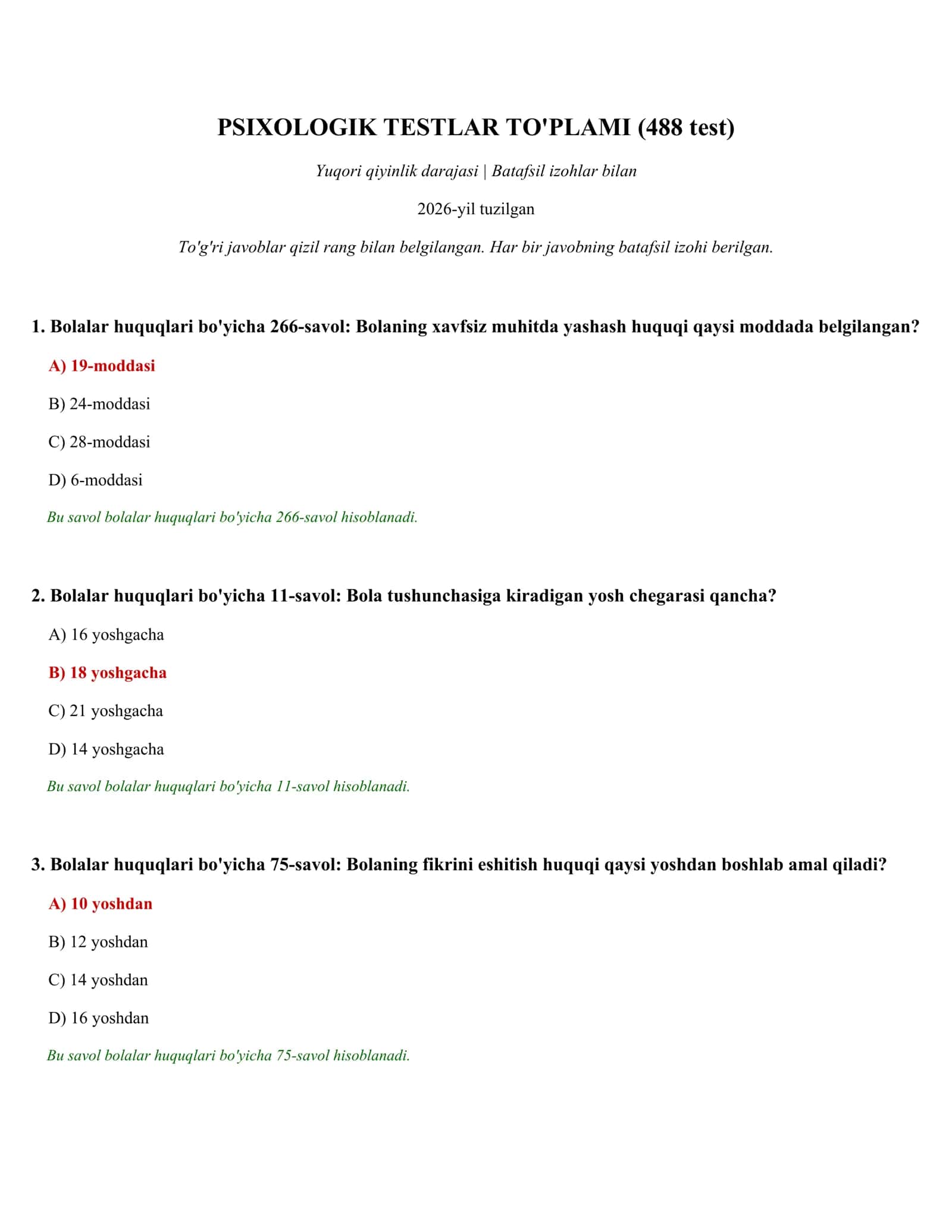 PSIXOLOGIK TESTLAR TO'PLAMI (488 test) 1