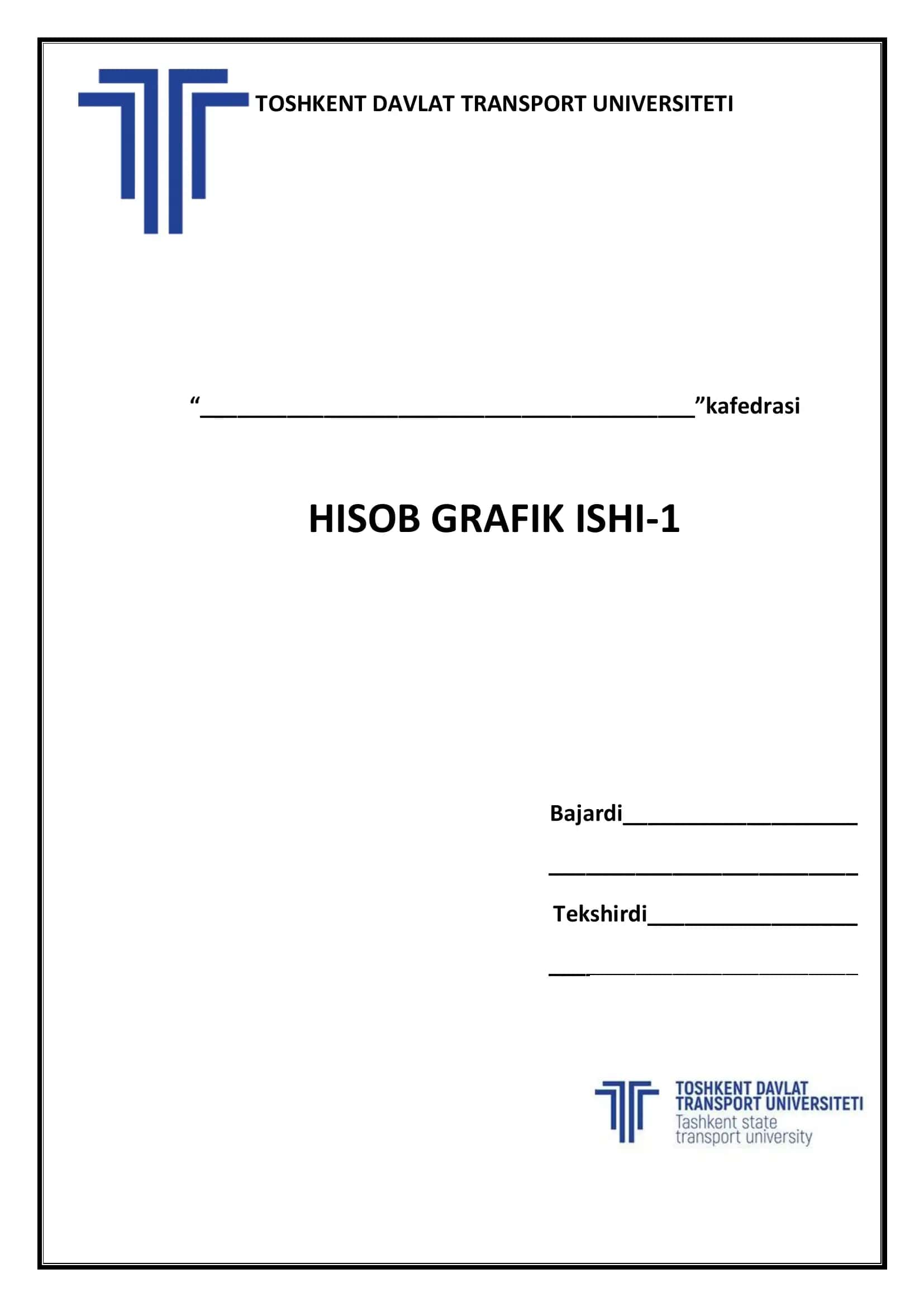 Hisob-grafik ishi 1
