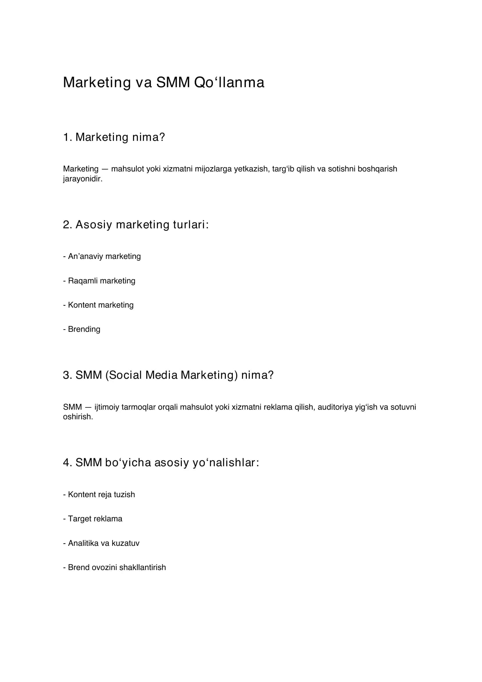 Marketing va SMM Qo‘llanma 1