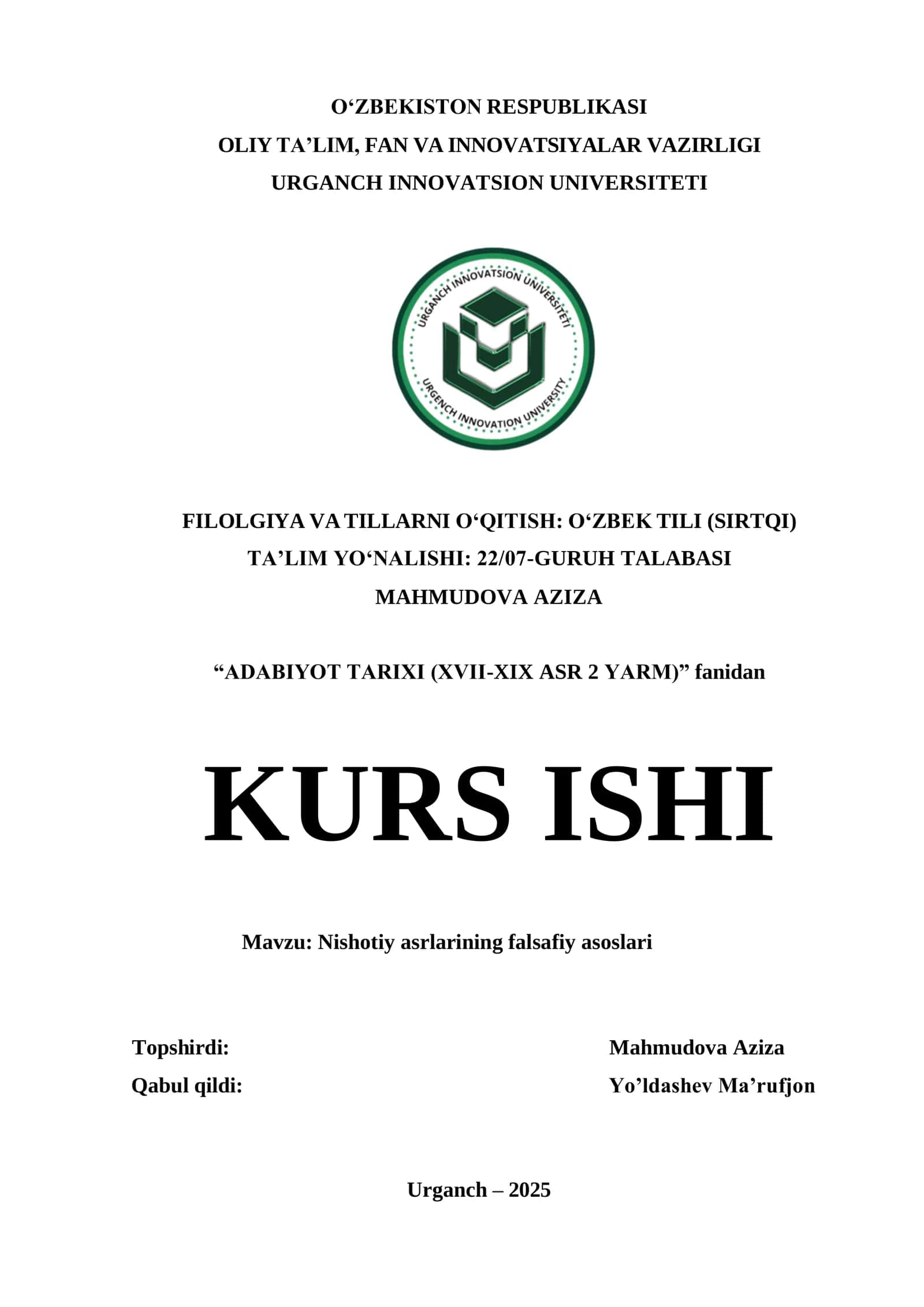 NISHOTIY ASARLARINING FALSAFIY ASOSLARI 1