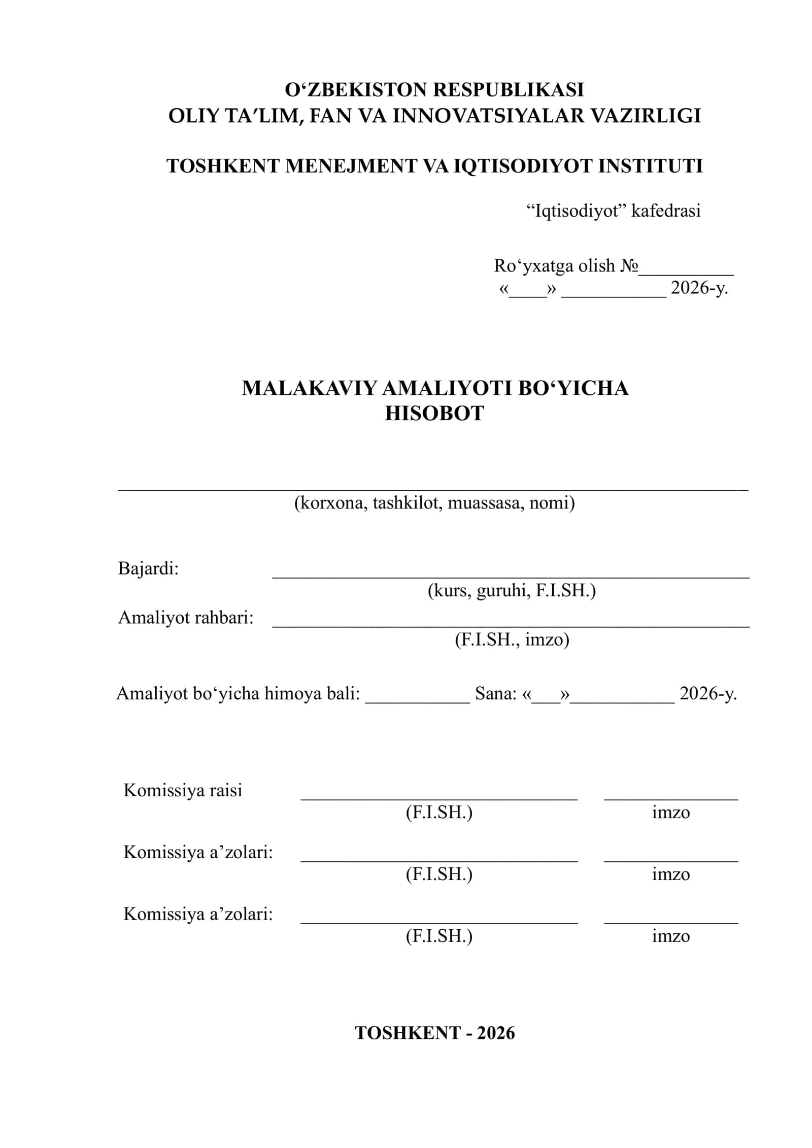 SHIRINLIK ICHLAB CHIQARUVCHI MCHJ BOʻYICHA AMALIYOT HISOBOTI. 1