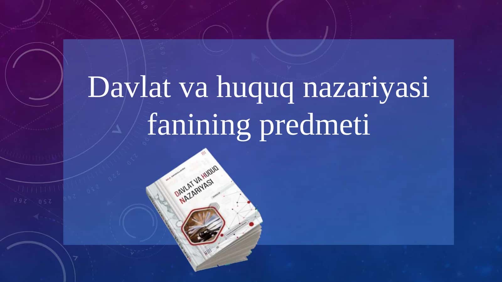 Davlat va huquq nazariyasi 1