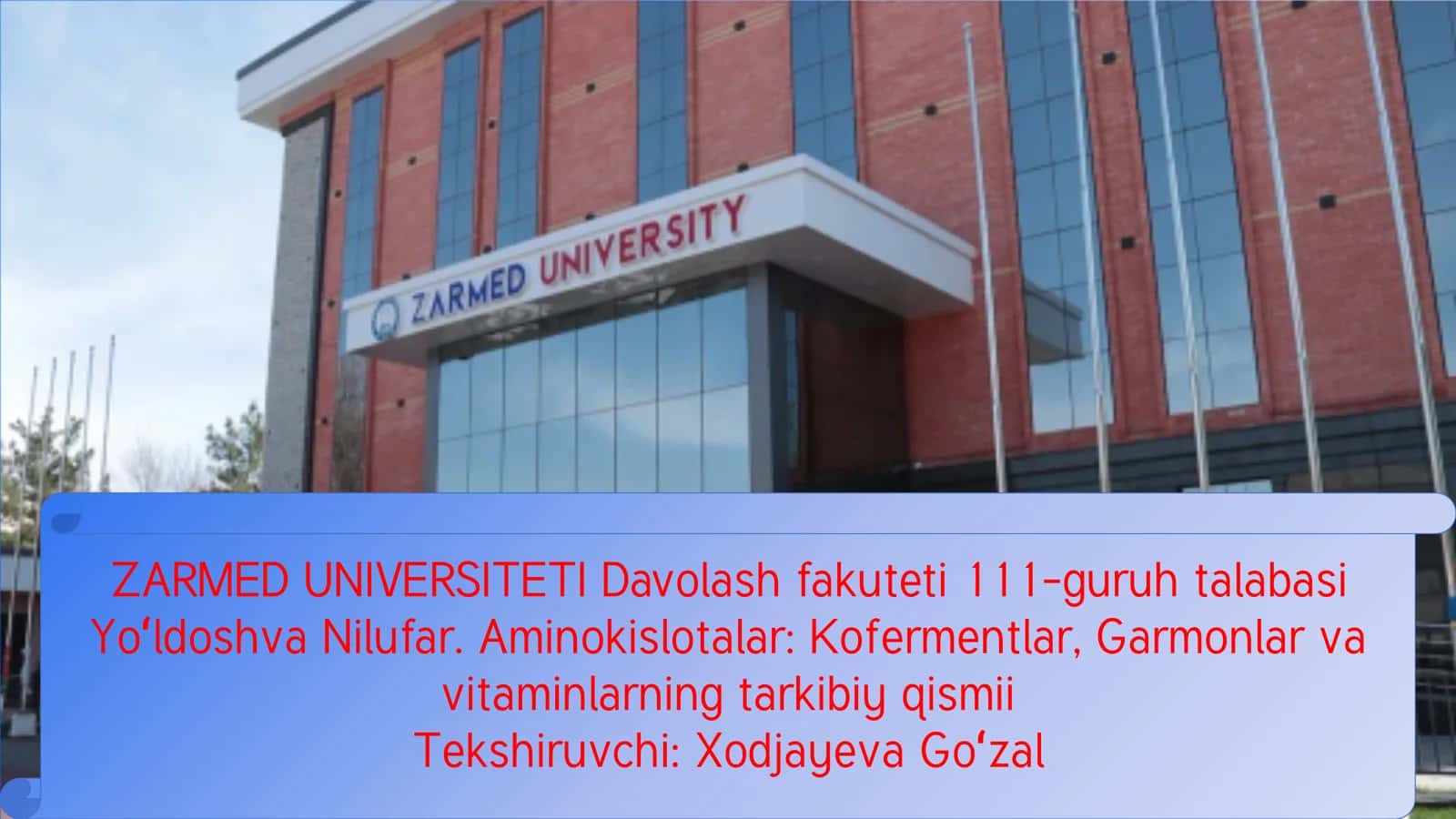 Aminokislotalar: Kofermentlar, Garmonlar va Vitaminlarning Tarkibiy Qismi 1