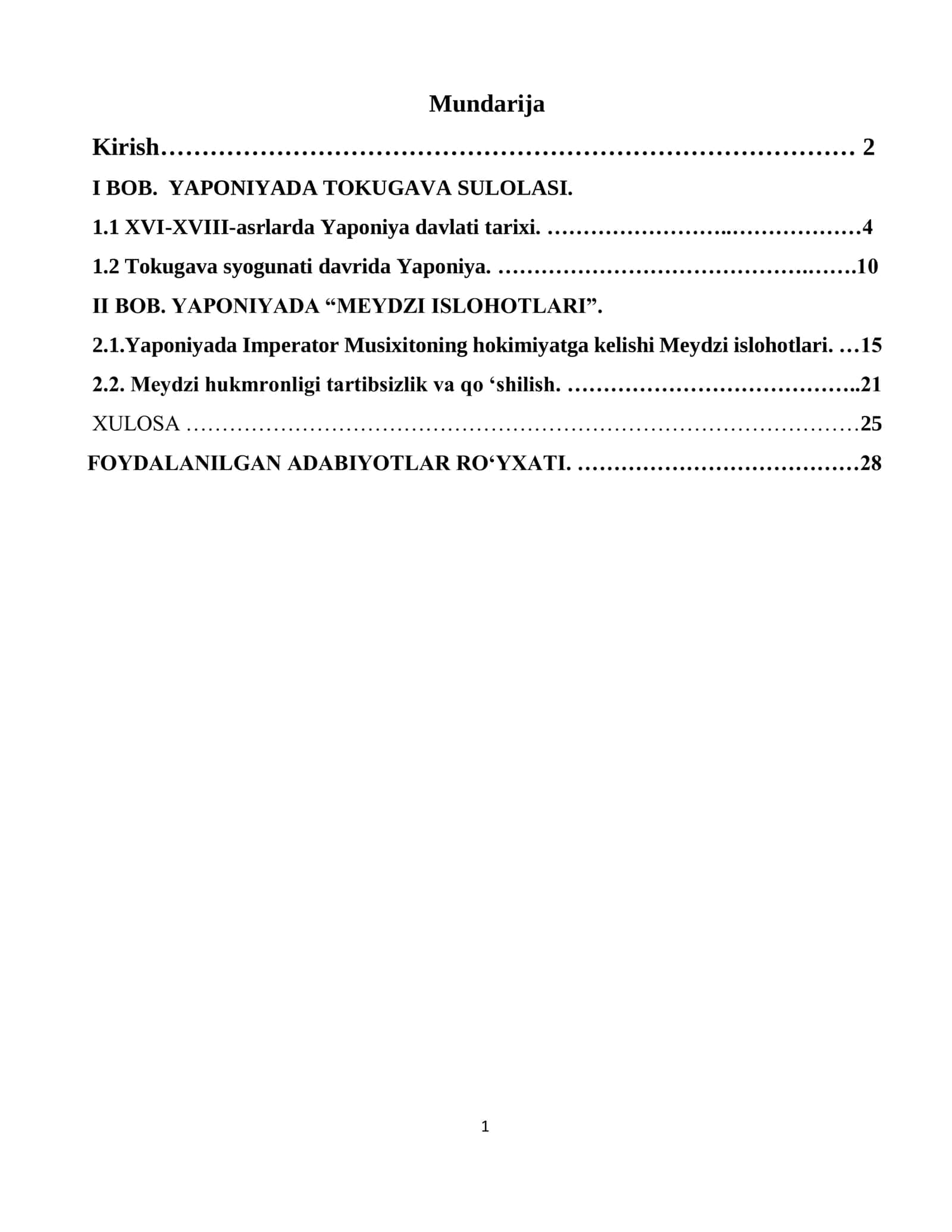 Yaponiyada Meydzi davridagi islohotlar 1