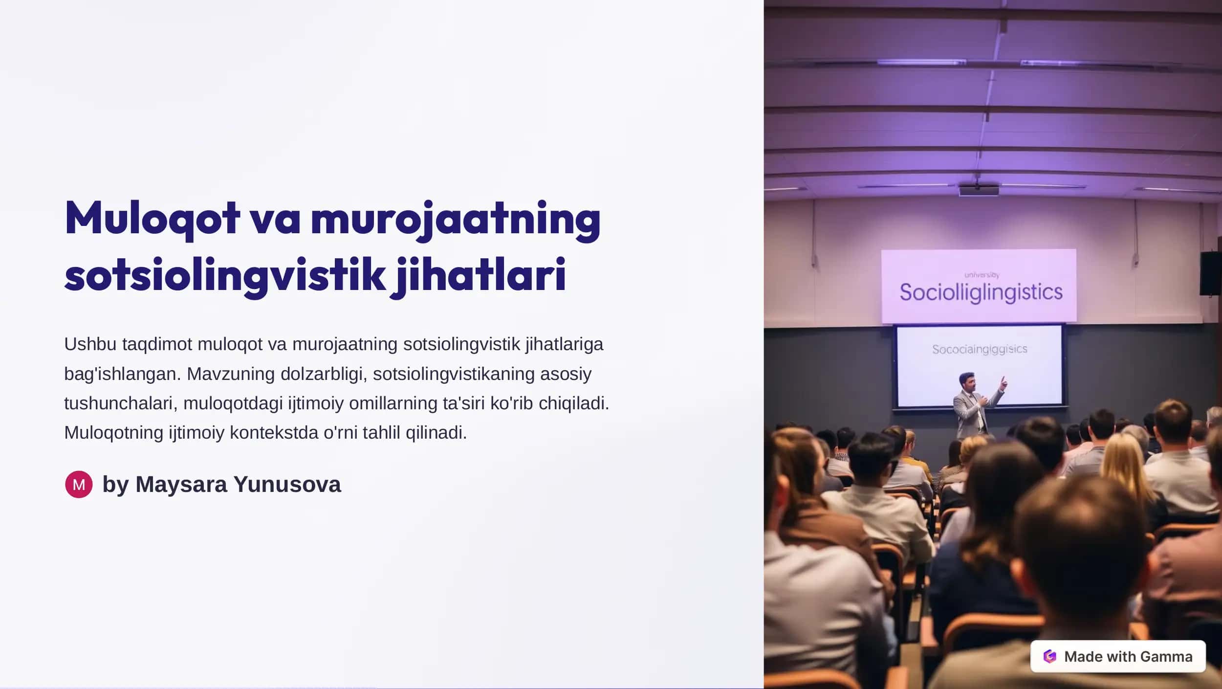 Muloqot va murojaatning  sotsiolingvistik jihatlari 1