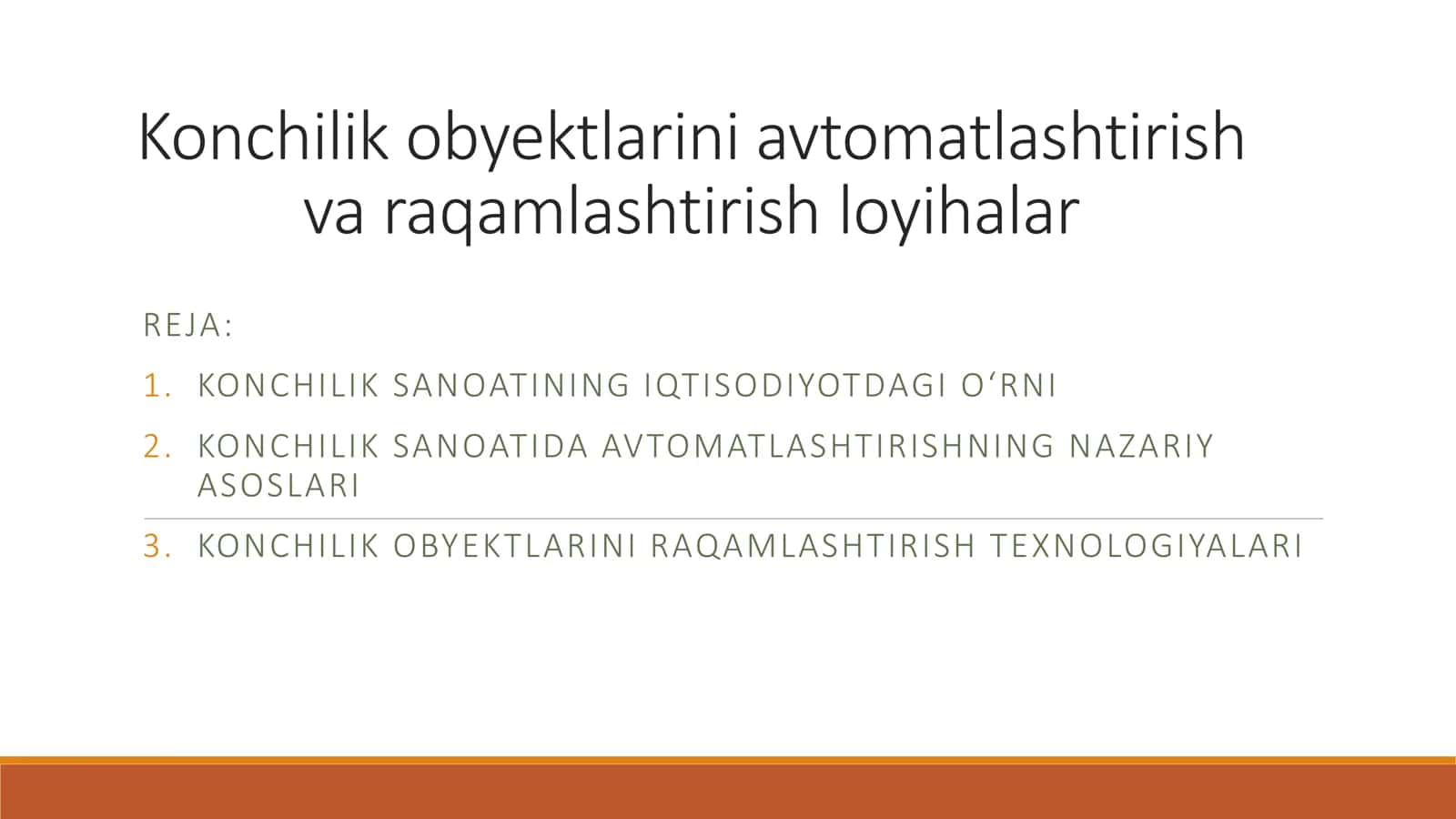 KONCHILIK OBYEKTLARINI AVTOMATLASHTIRISH VA RAQAMLASHTIRISH LOYIHALAR 1