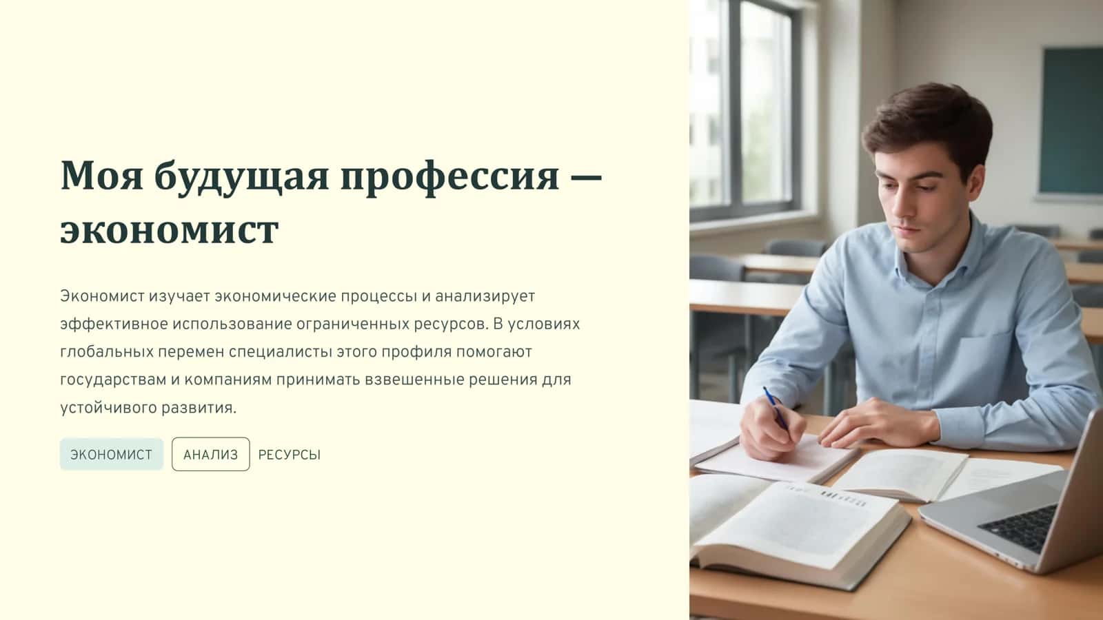 Моя будущая профессия — экономист. 1