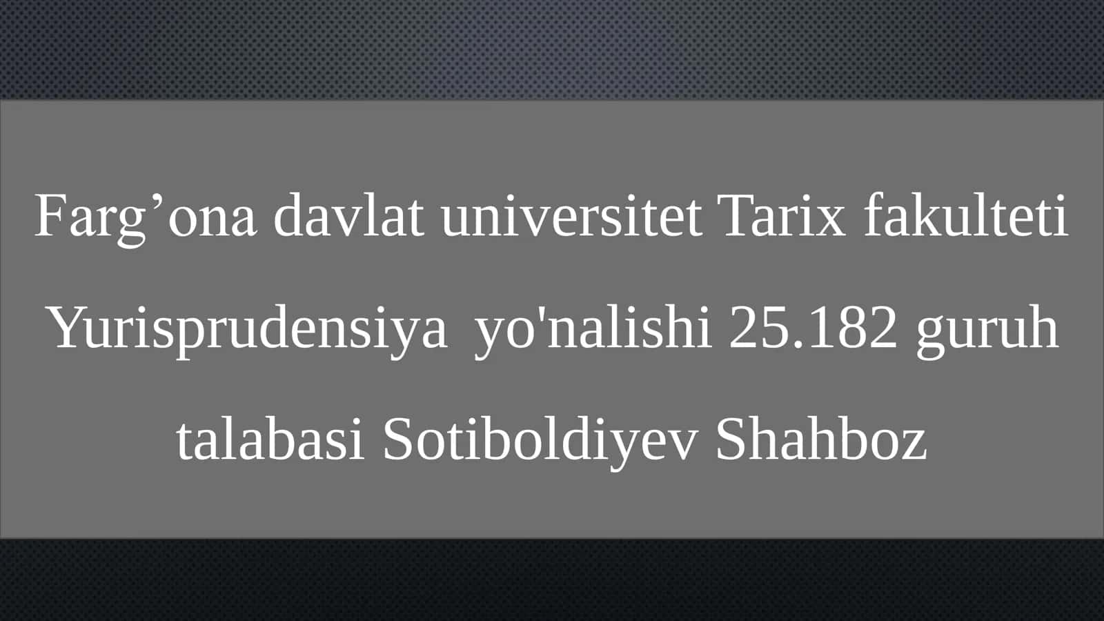 Farg’ona Davlat Universitet - Yurisprudensiya Yo'nalishi 1