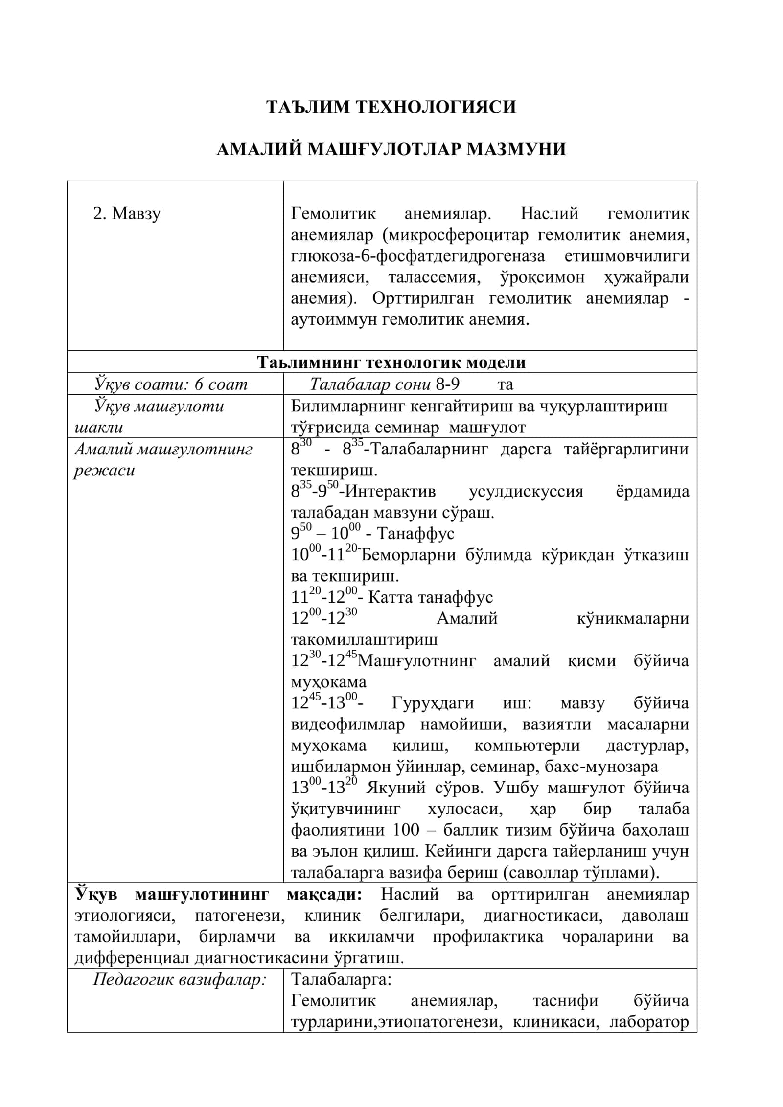 Гемолитик анемиялар. Наслий гемолитик анемиялар 1