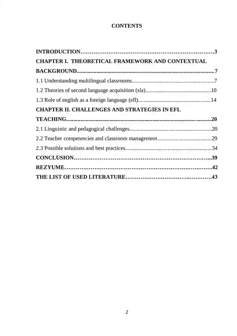 English as a Foreign Language (EFL) Instruction