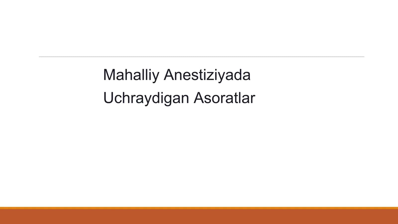 Mahalliy Anestiziyada 1