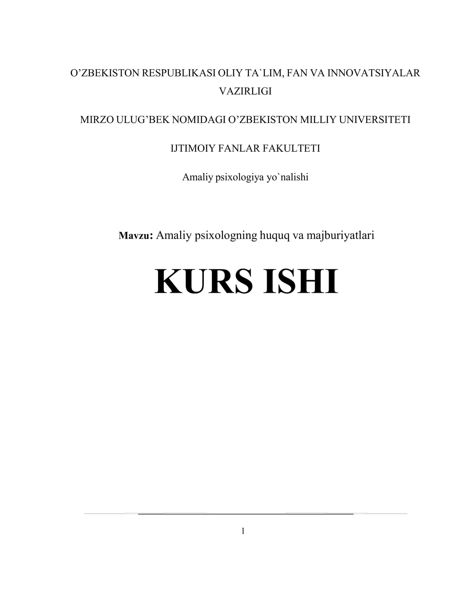 Amaliy psixologning huquq va majburiyatlari 1