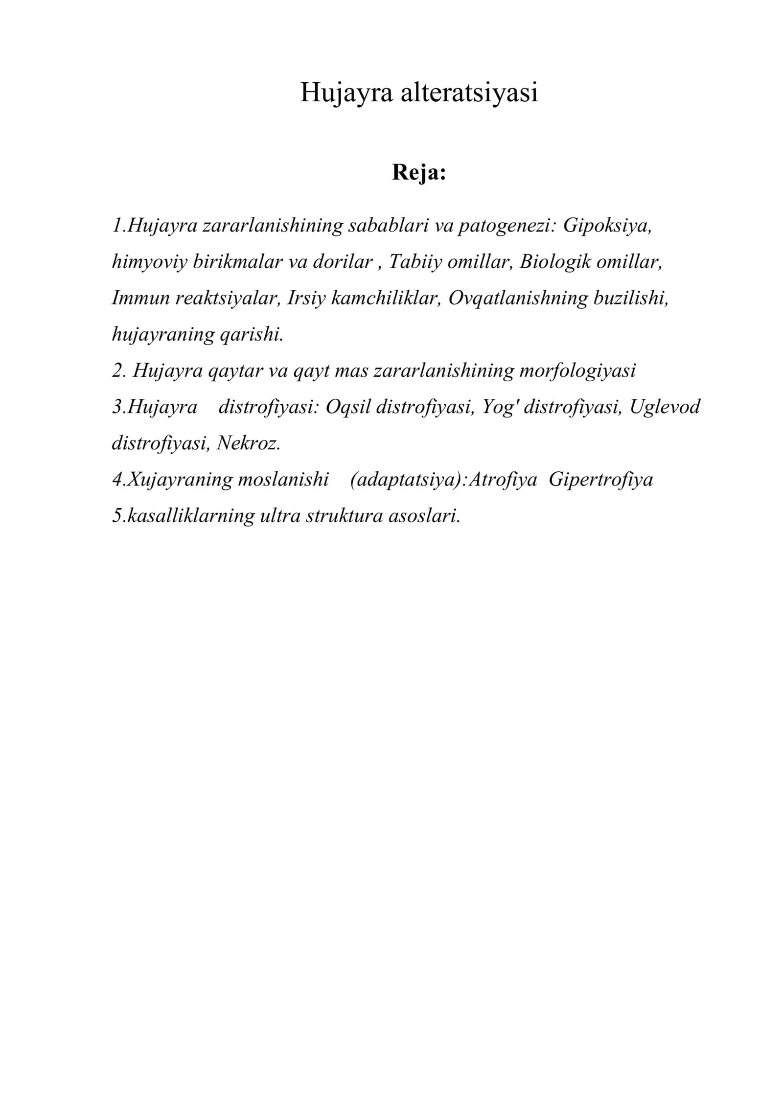 Hujayra altеratsiyasi 1