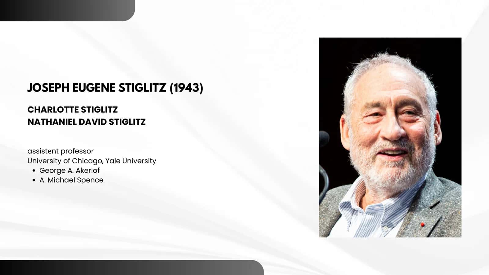 Joseph Stiglitz va Asimmetrik Axborot Nazariyasi (A+ Mustaqil ish / Prezentatsiya) 1