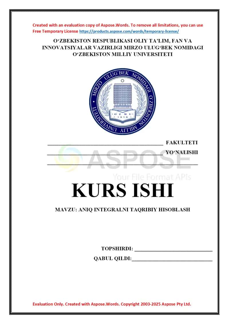 Kurs ishi ustida 1