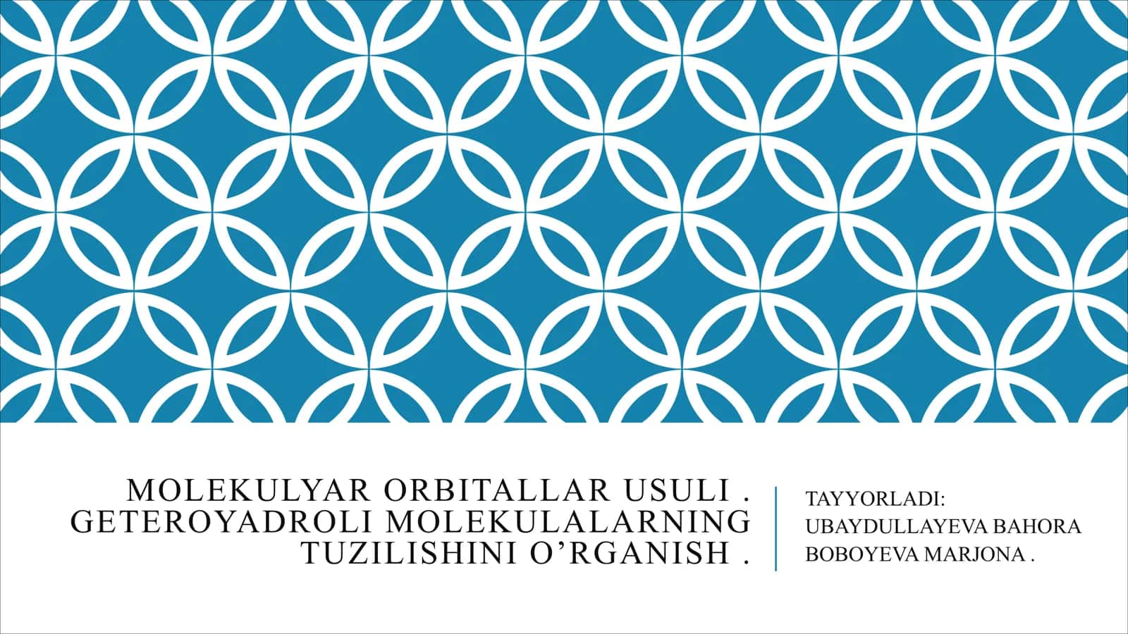Molekulyar orbitallar usuli 1