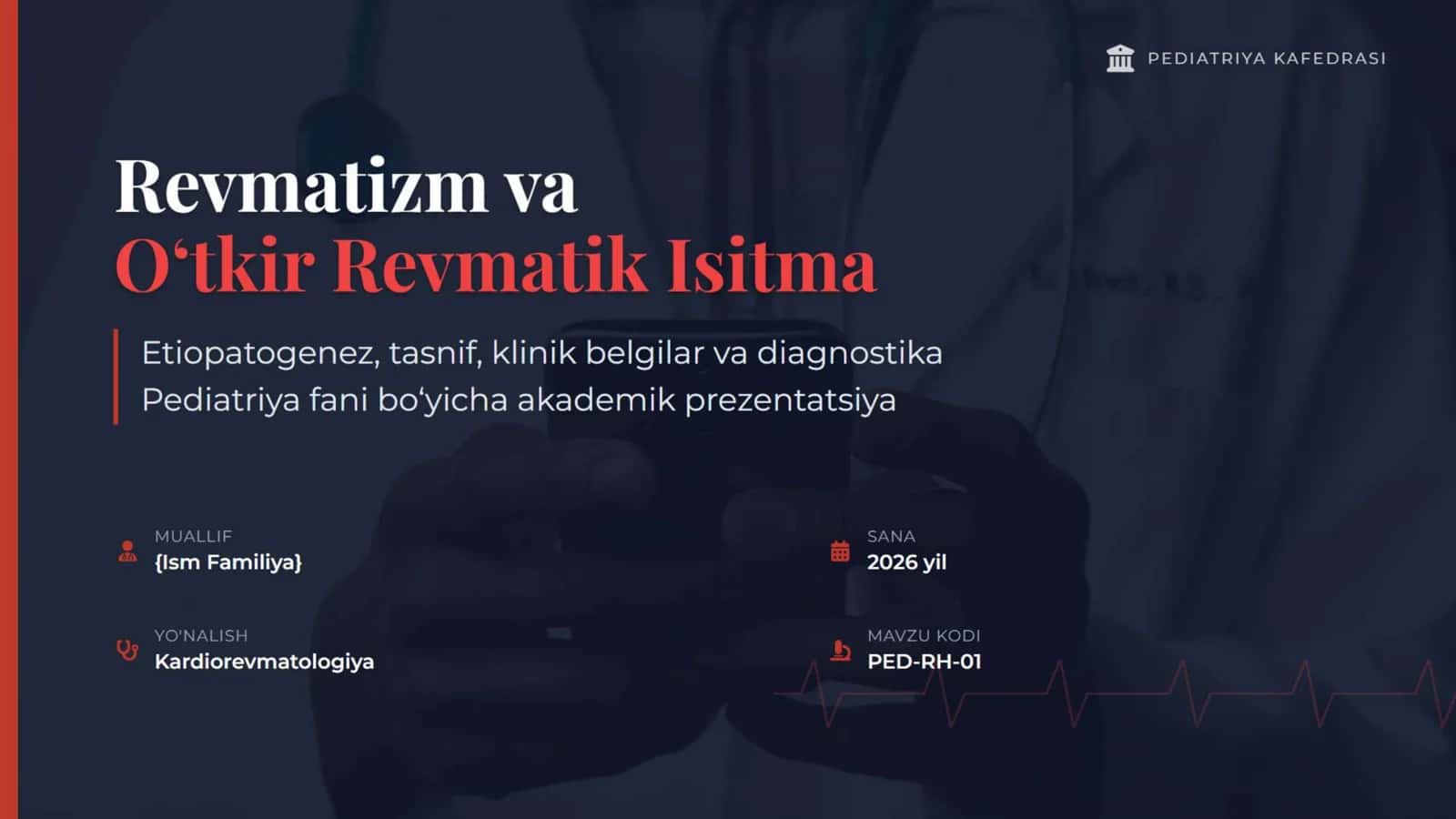 Revmatizm. O’tkir revmatik isitma. Etiopatogenezi. Tasnifi. Klinik belgilari. 1