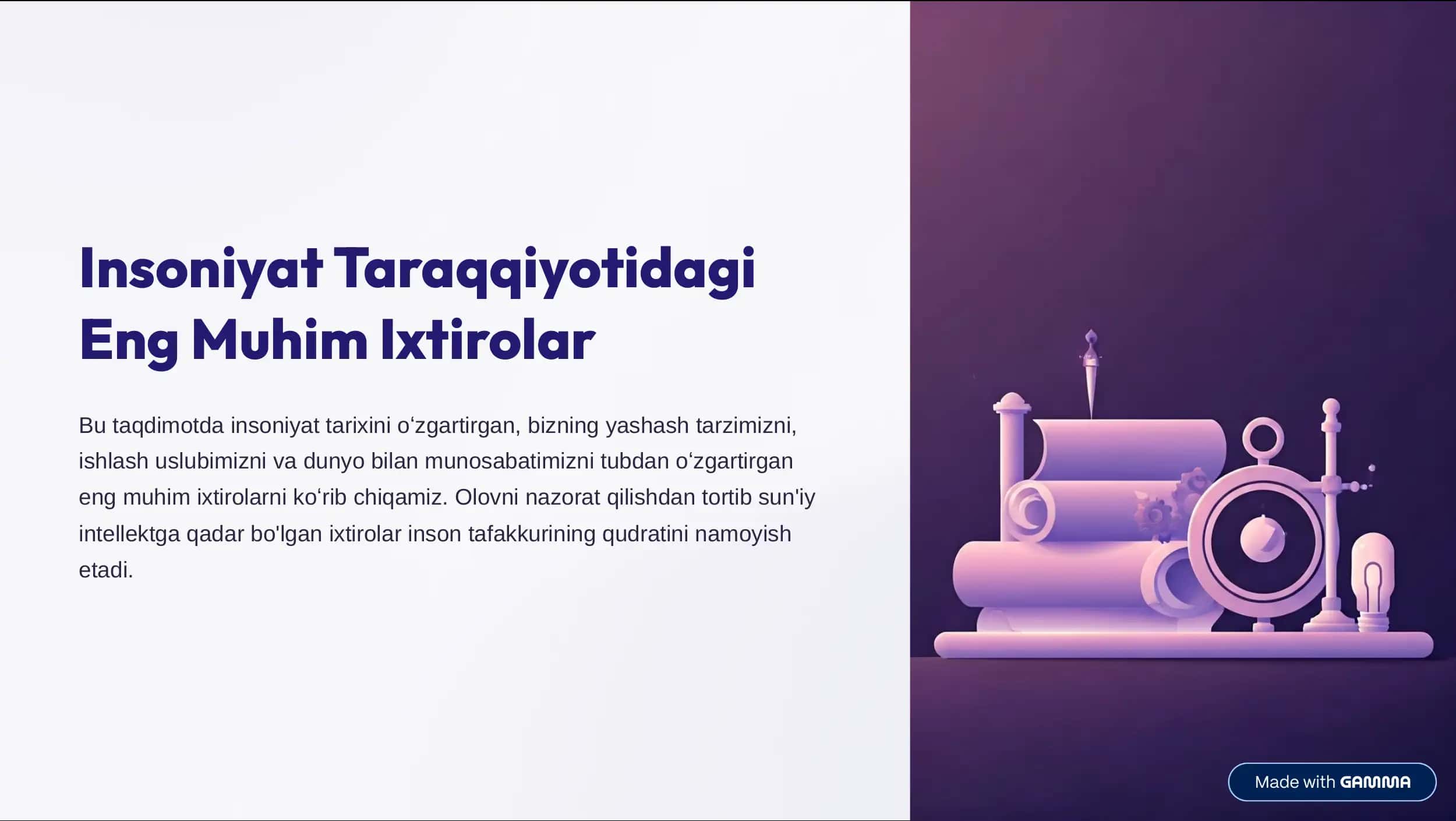 Insoniyat Taraqqiyotidagi Eng Muhim Ixtirolar 1