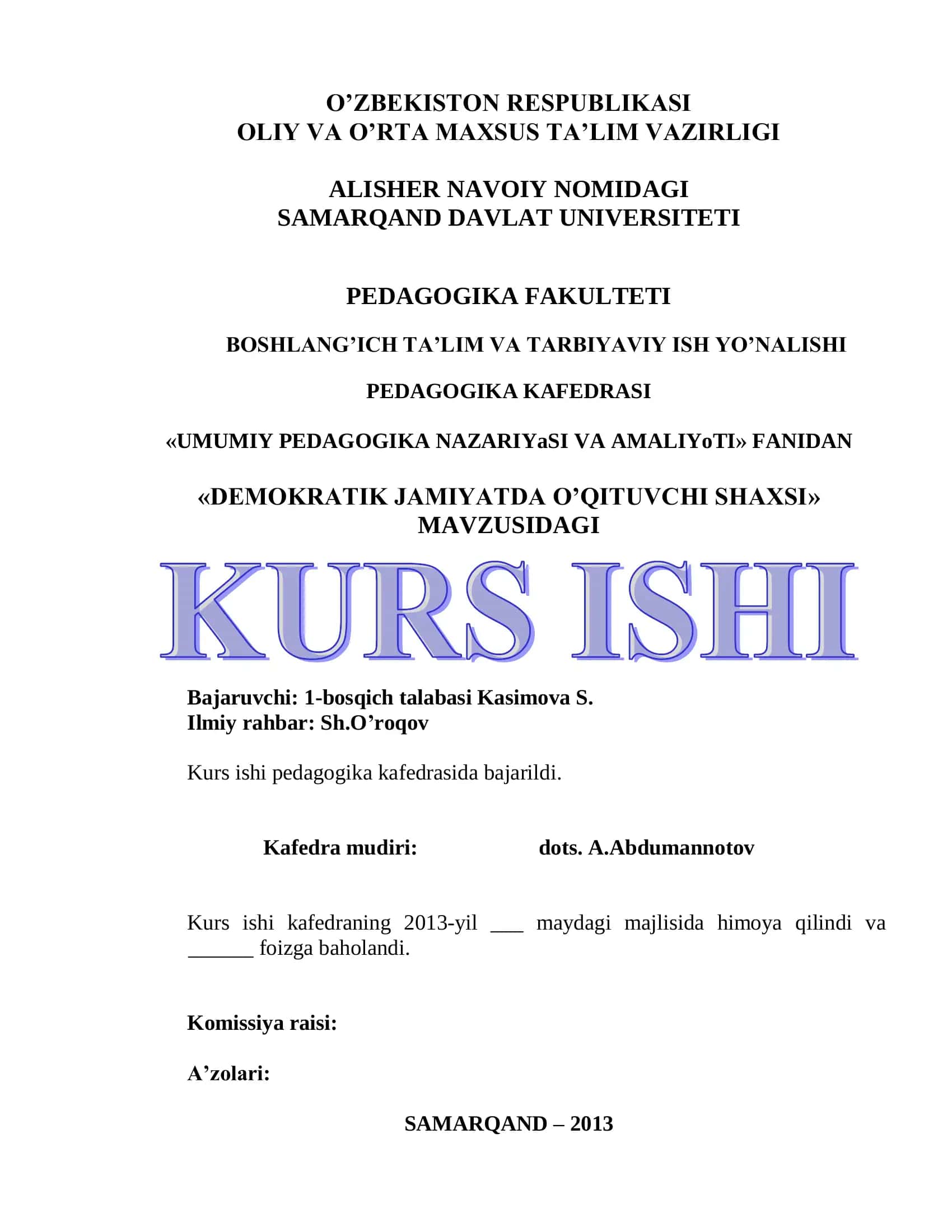 DEMOKRATIK JAMIYATDA O’QITUVCHI SHAXSI 1