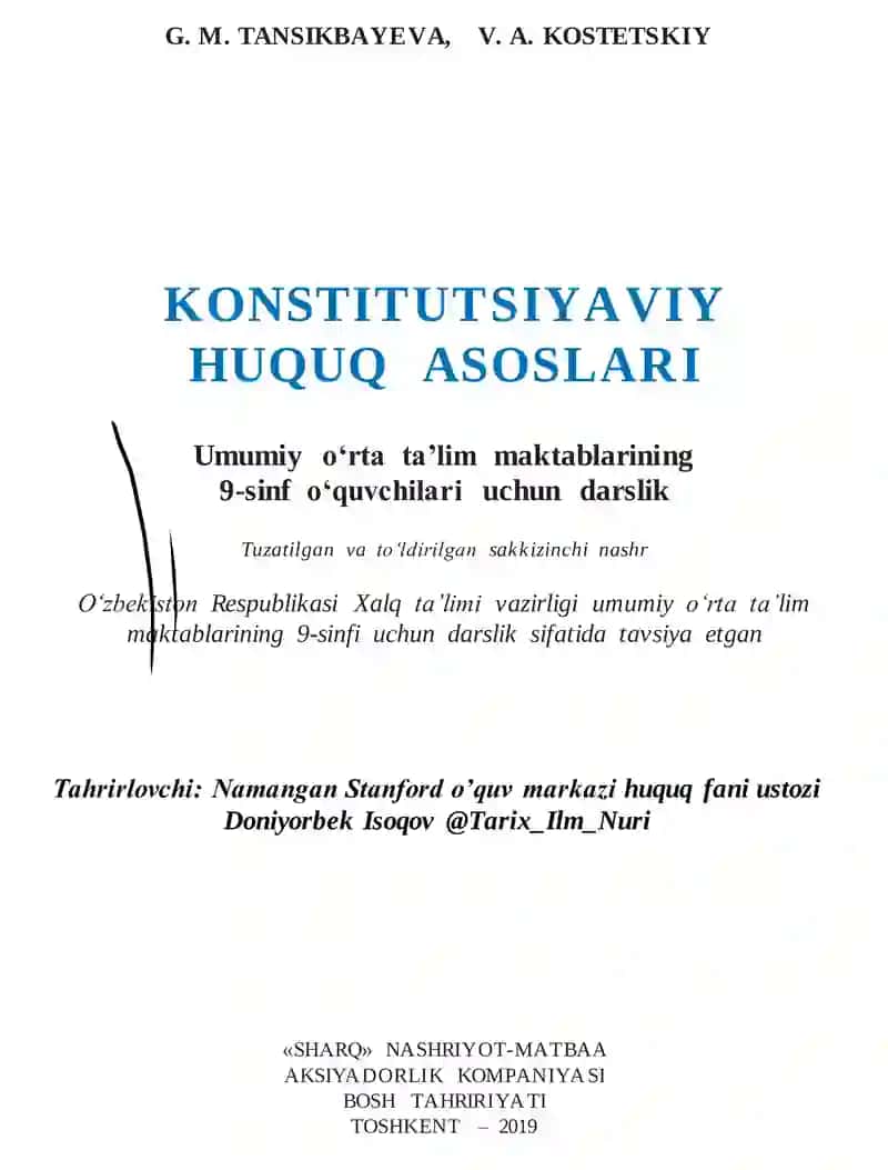 KONSTITUTSIYAVIY HUQUQ ASOSLARI