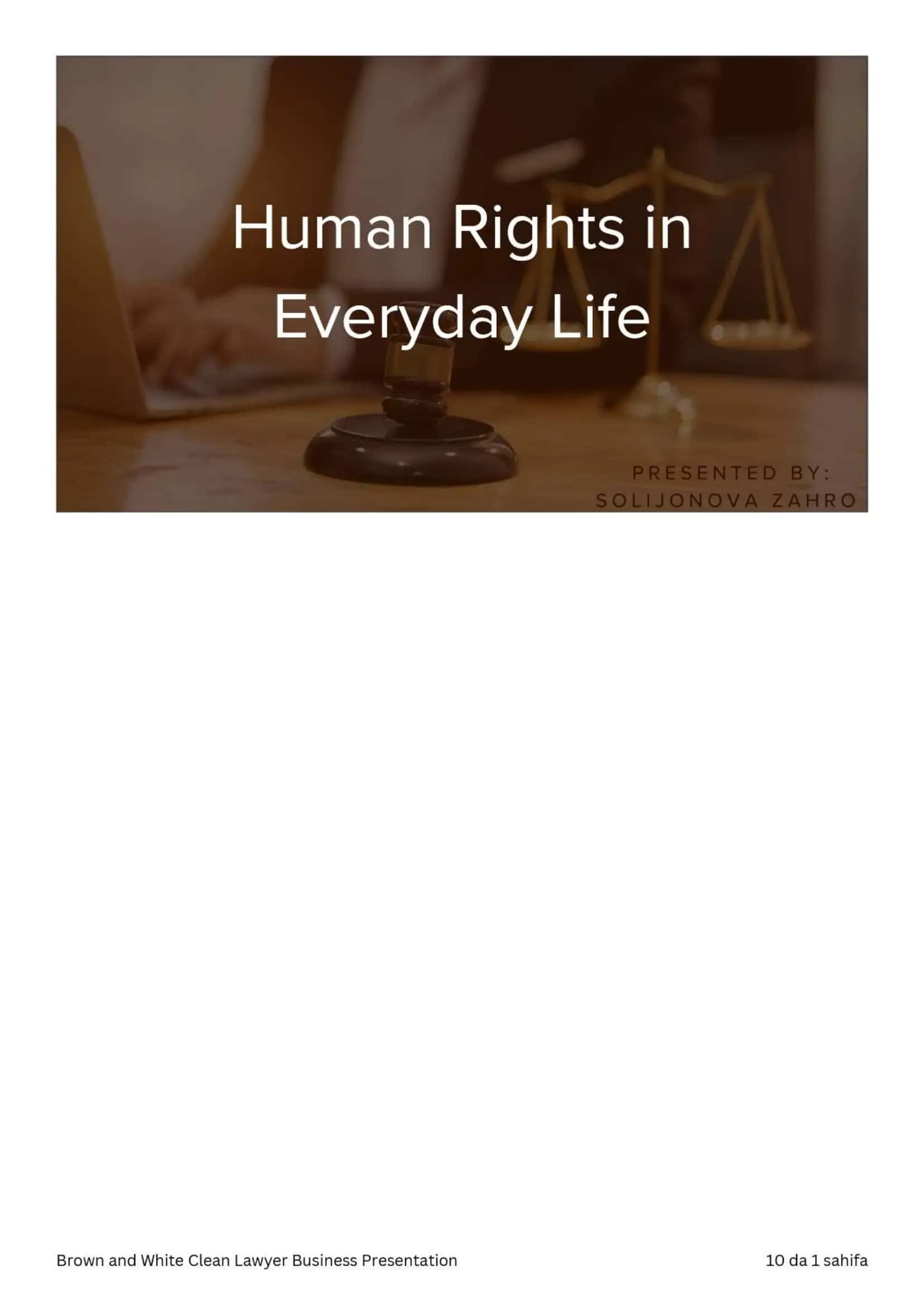 Human Rights in everyday life 1