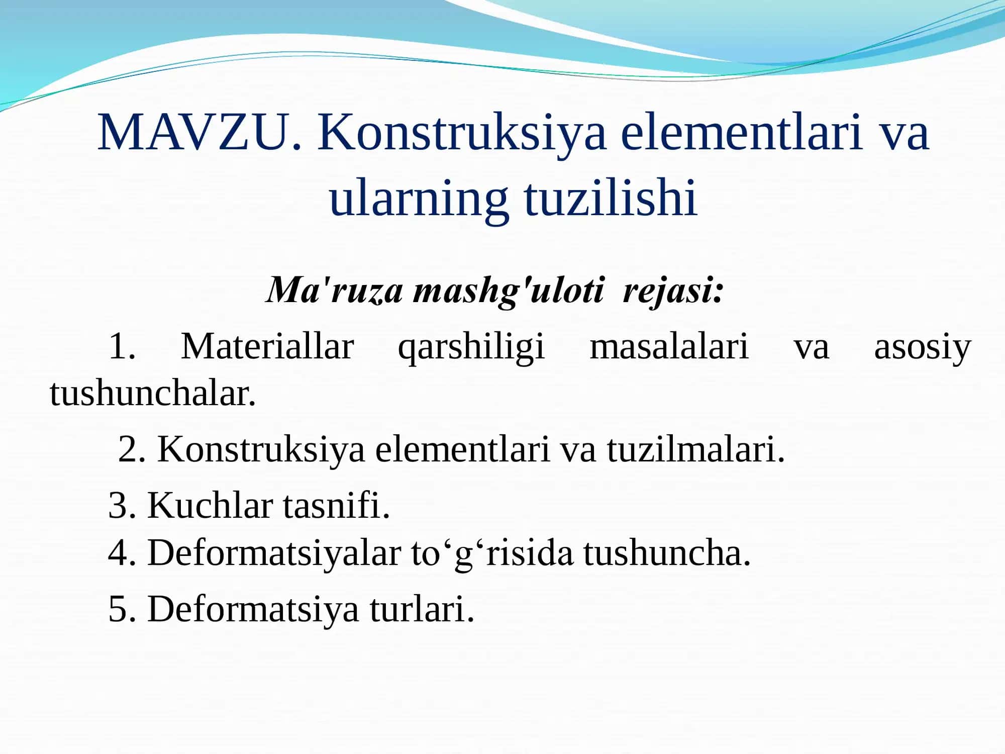 Konstruksiya elementlari va ularning tuzilishi 1
