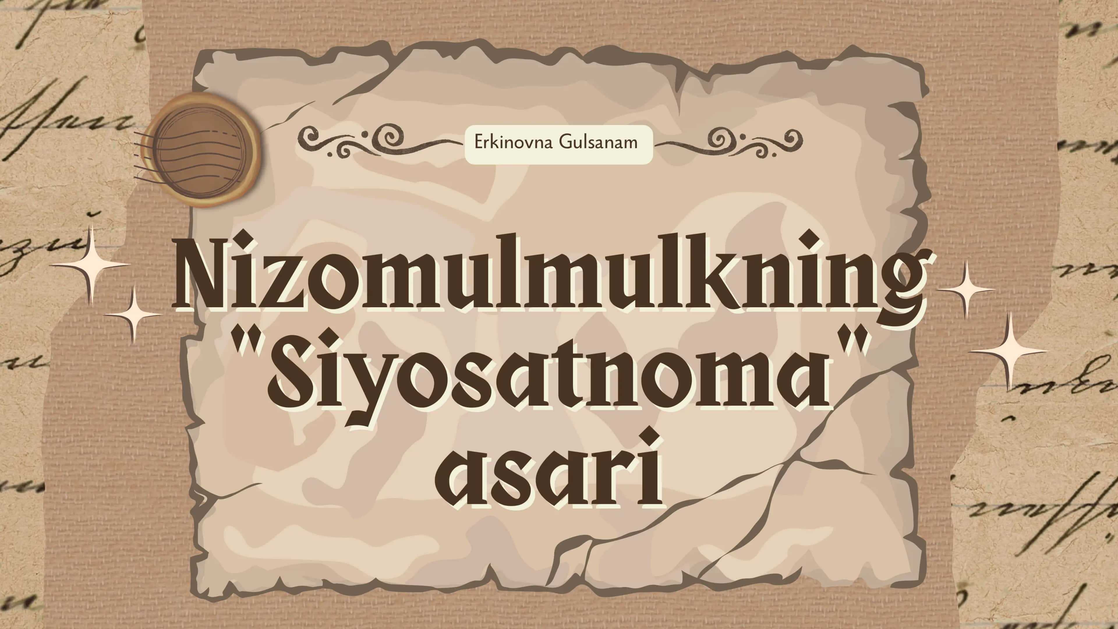 Nizomulmulkning Siyosatnoma asari 1