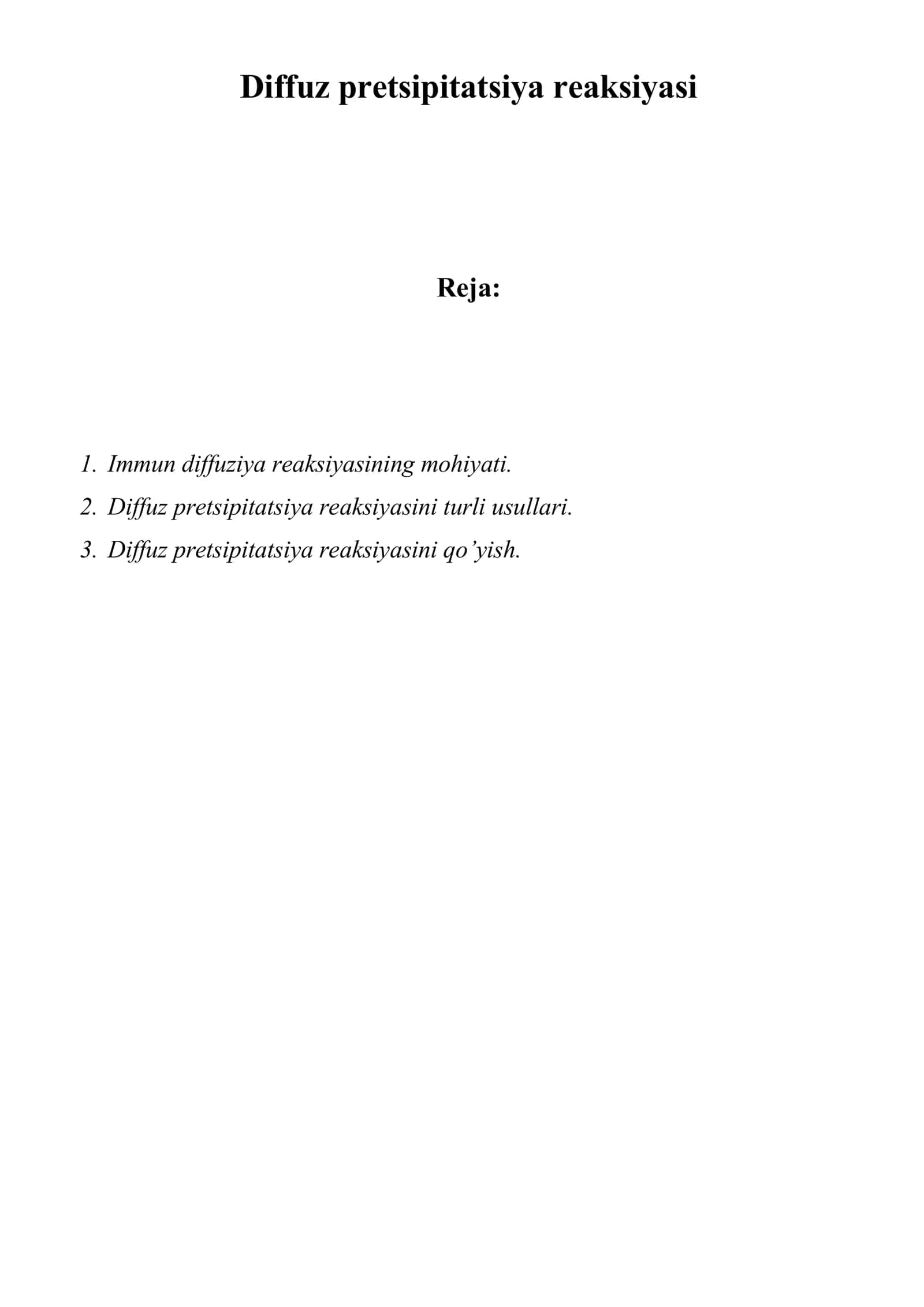 Diffuz pretsipitatsiya reaksiyasi 1