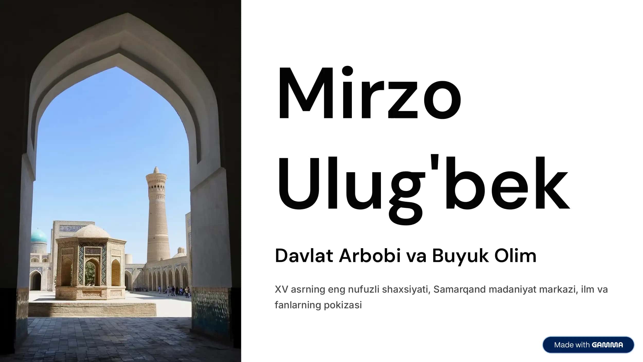 Mirzo Ulug'bek 1