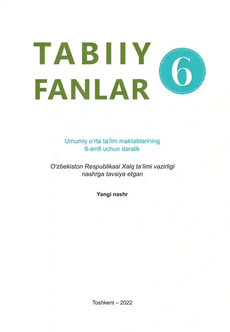 Tabiiy fanlar [Matn]: 6-sinf uchun darslik