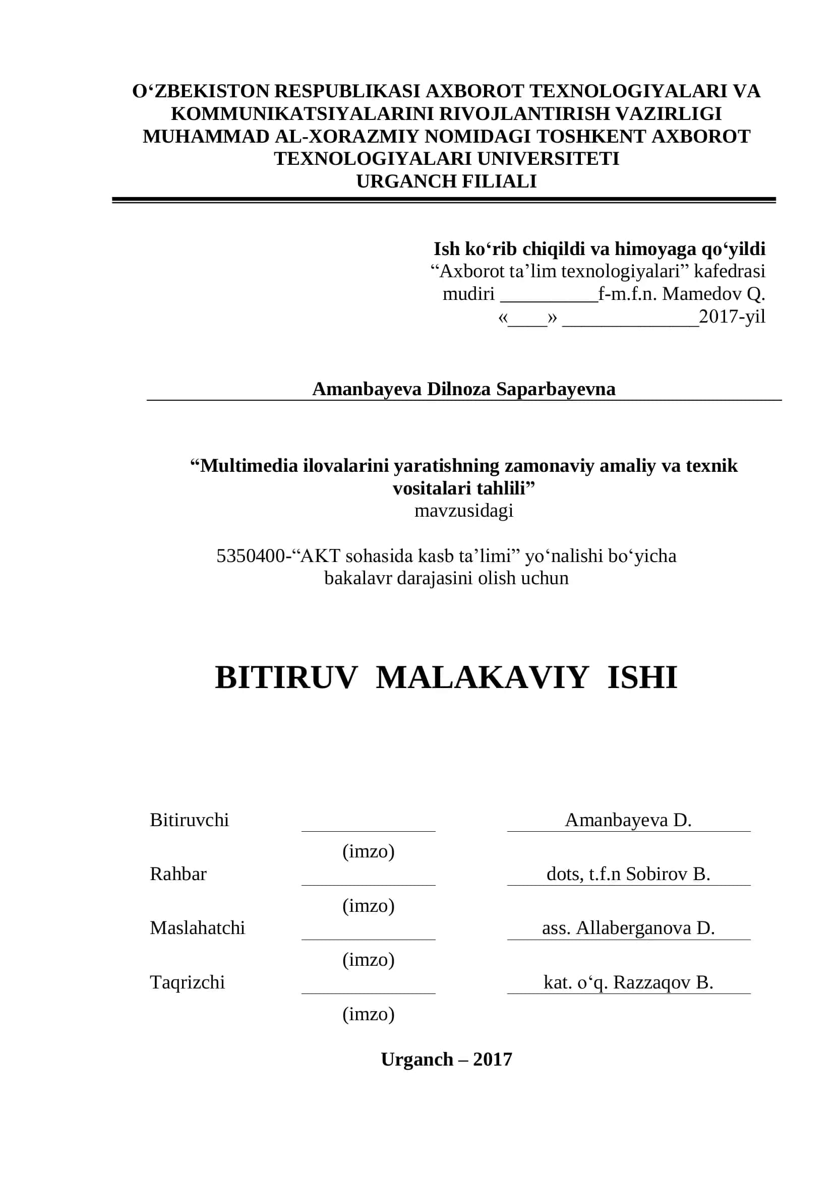 “Multimedia ilovalarini yaratishning zamonaviy amaliy va texnik vositalari tahlili” 1