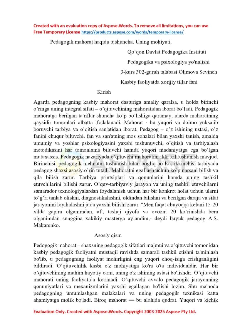 Pedagogik mahorat 1