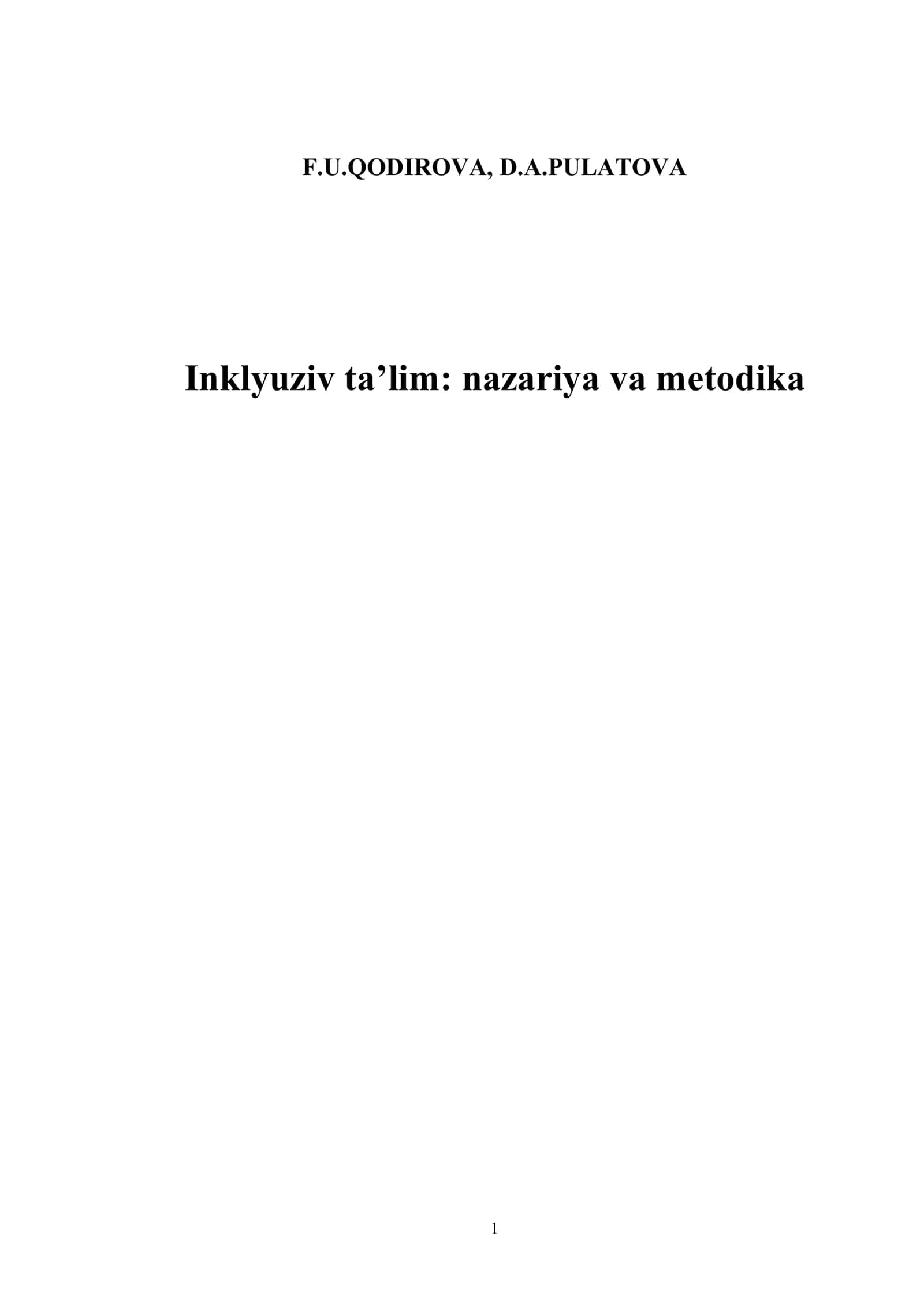 Inklyuziv ta‘lim ma'ruza matni 1