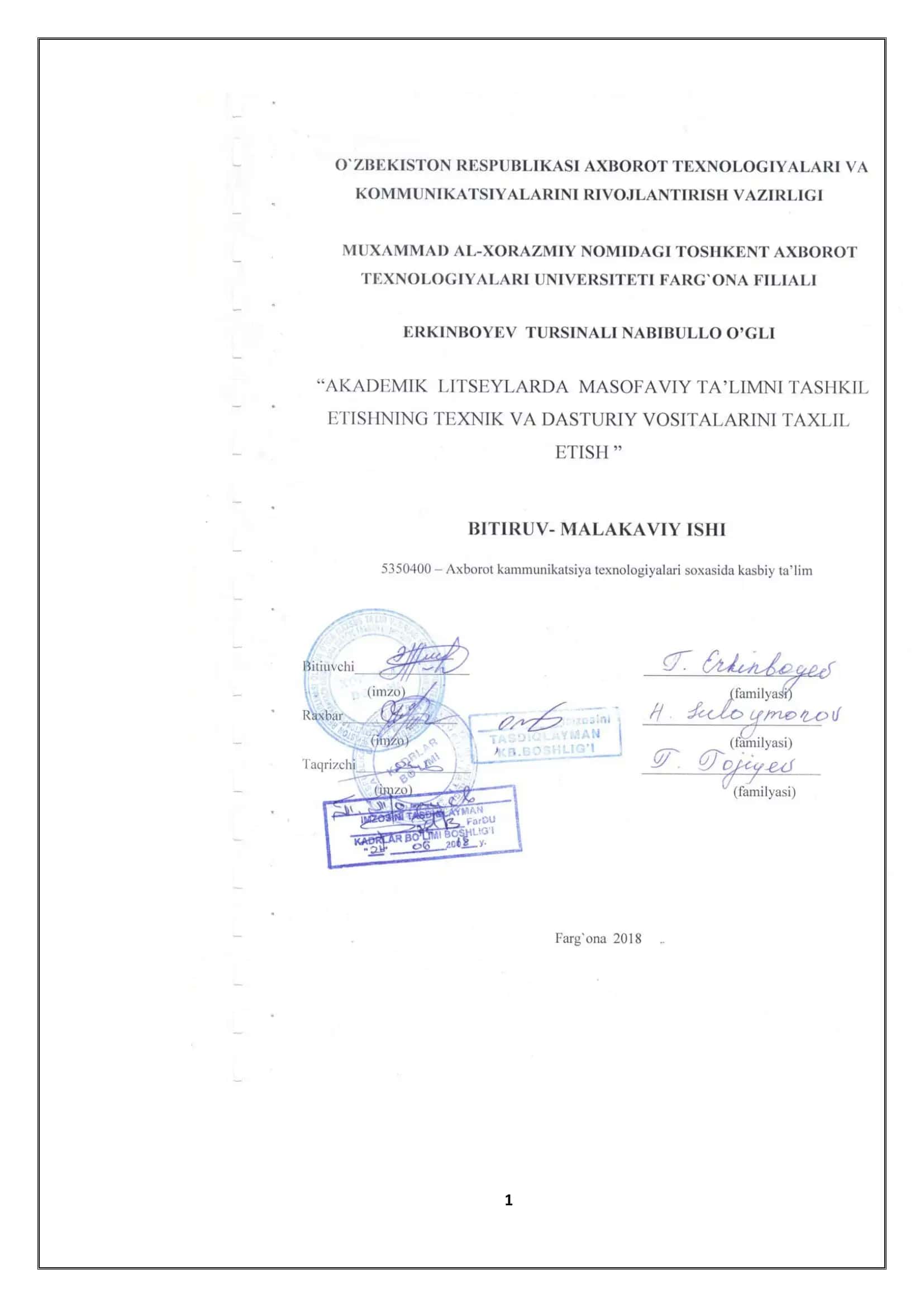 Masofaviy ta‘limning o‘rni va samaradorligi 1