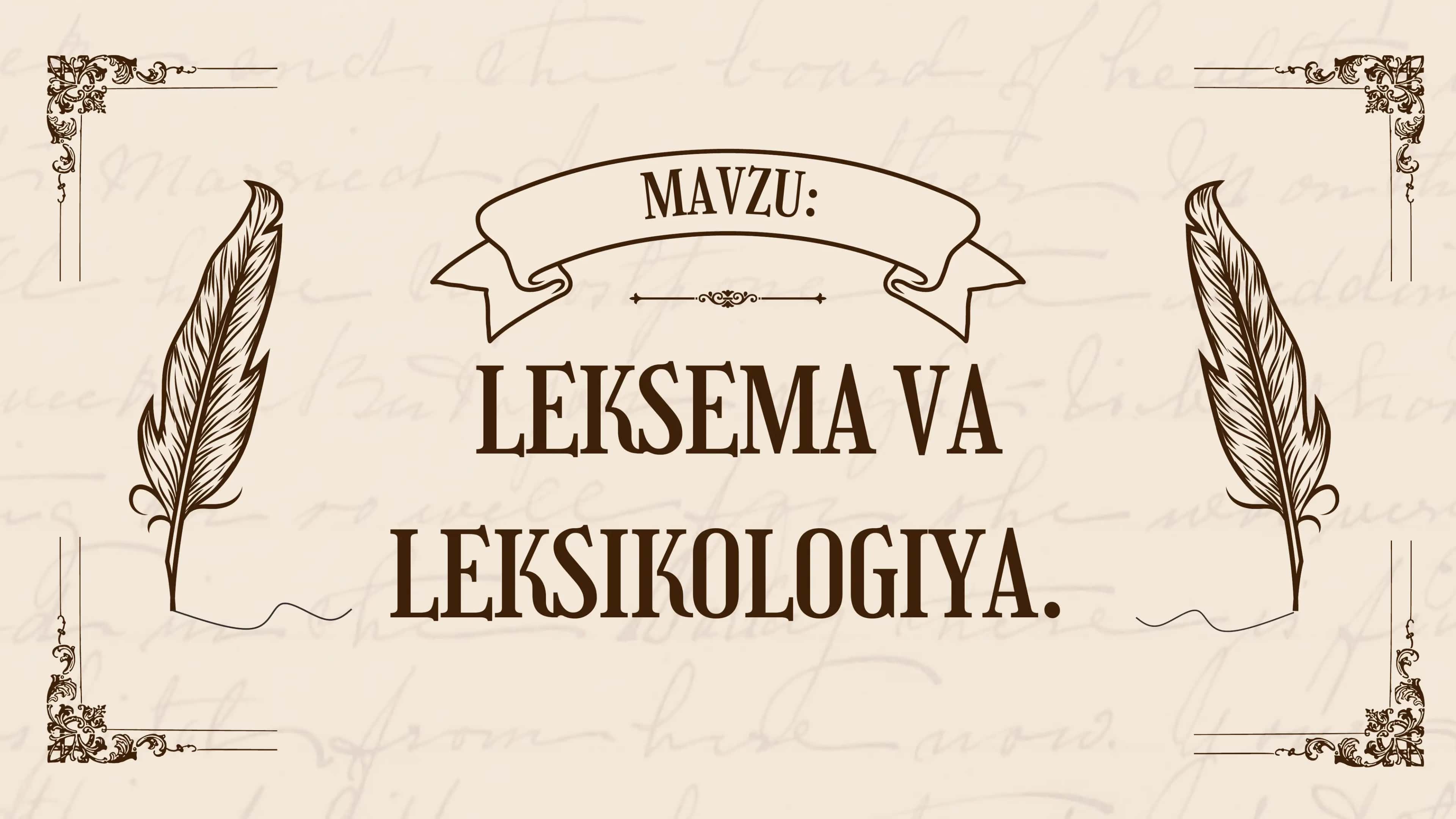 Leksema va leksikologiya 1