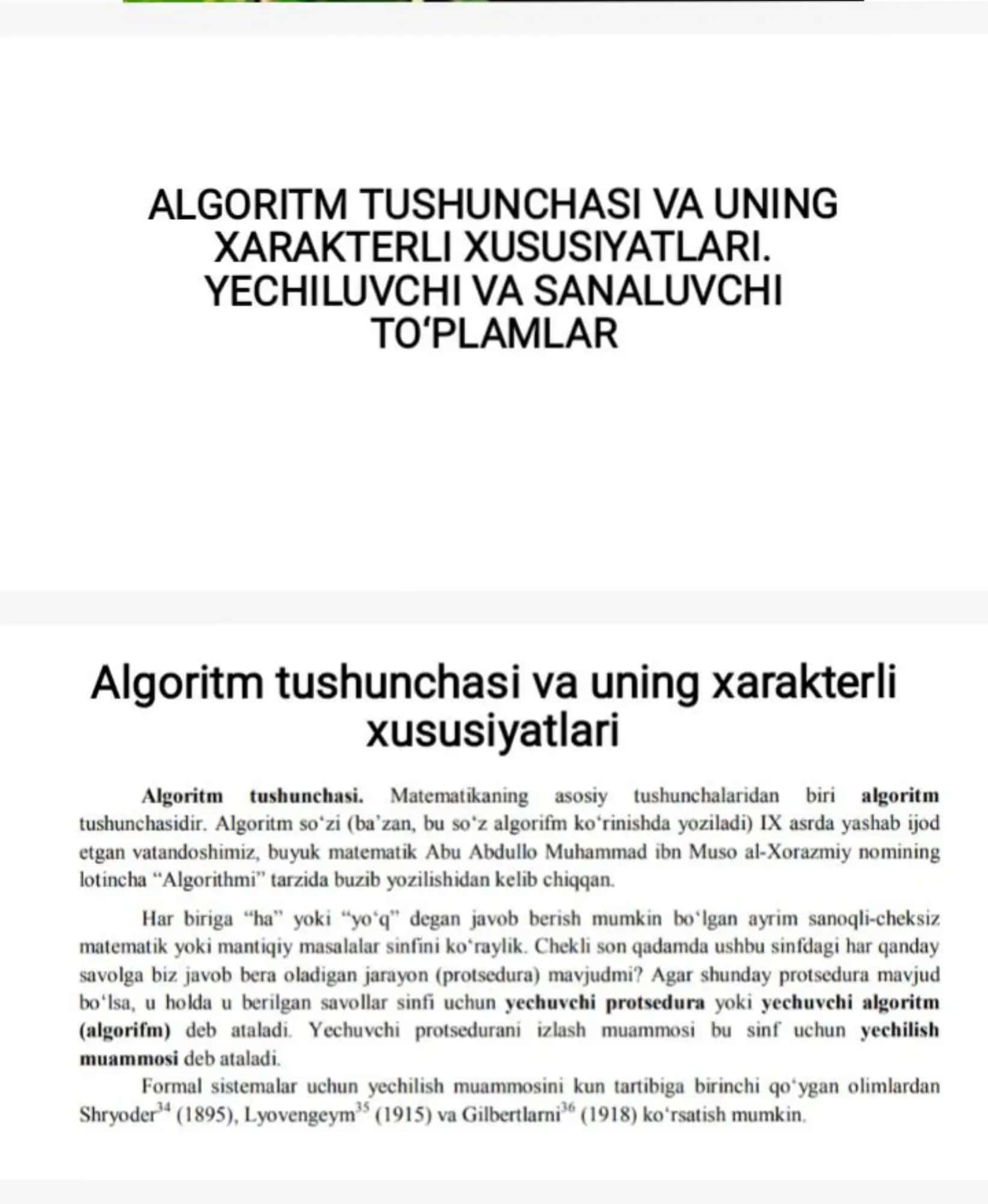 Algoritm tushunchasi taqdimot 1