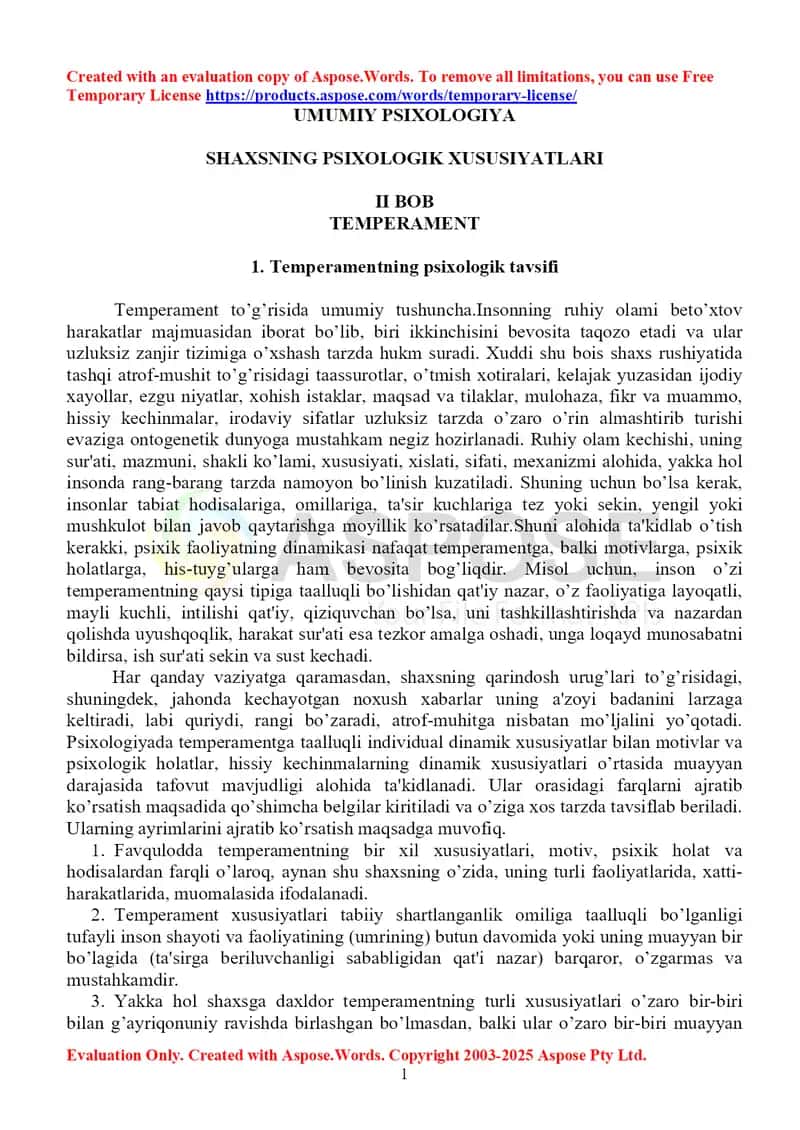Umumiy psixologiya. 1