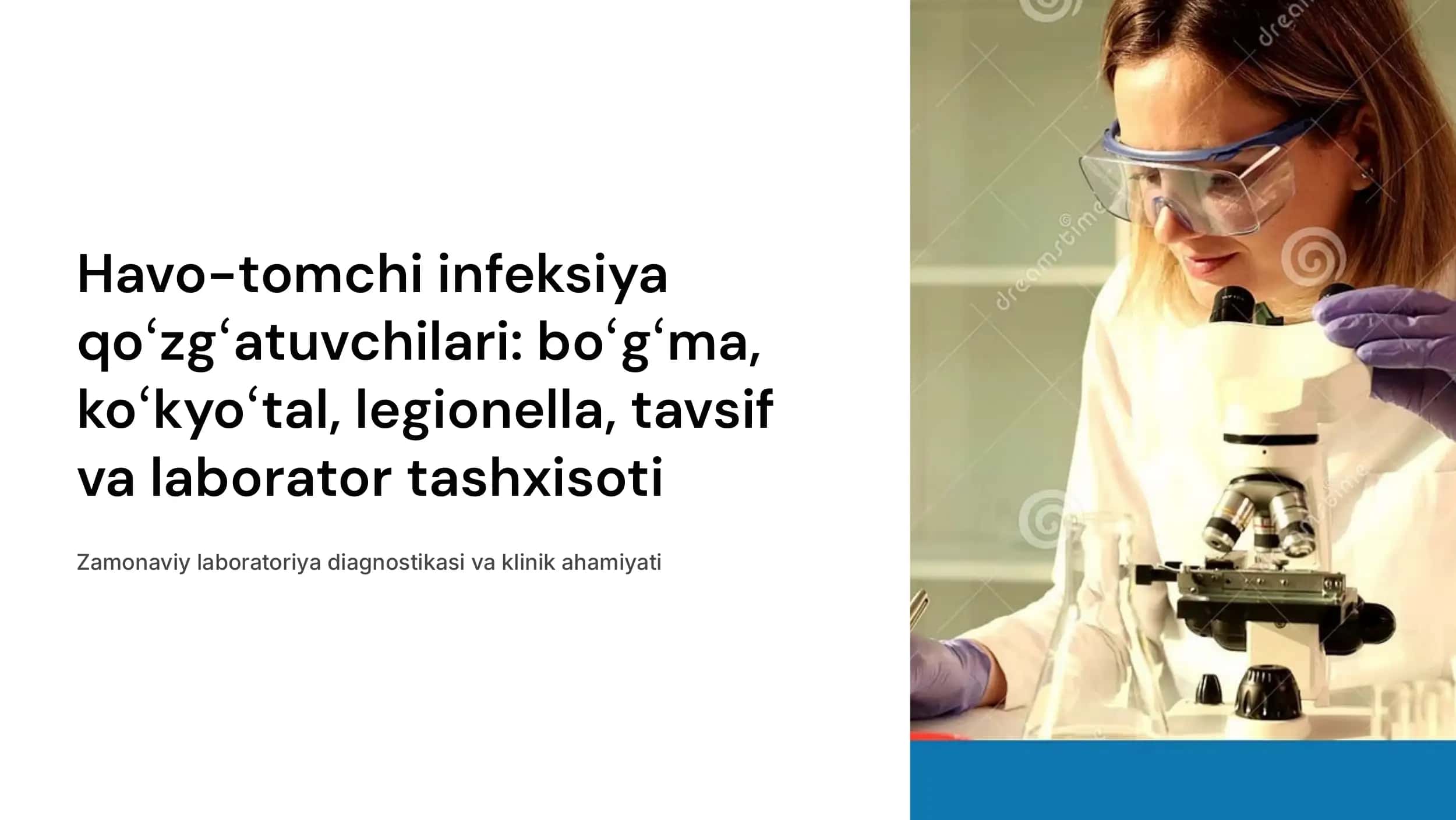 Havo-tomchi infeksiya  qoʻzgʻatuvchilari:  boʻgʻma, koʻkyoʻtal,  legionella, ularga tavsif  va  laborator tashxisoti 1