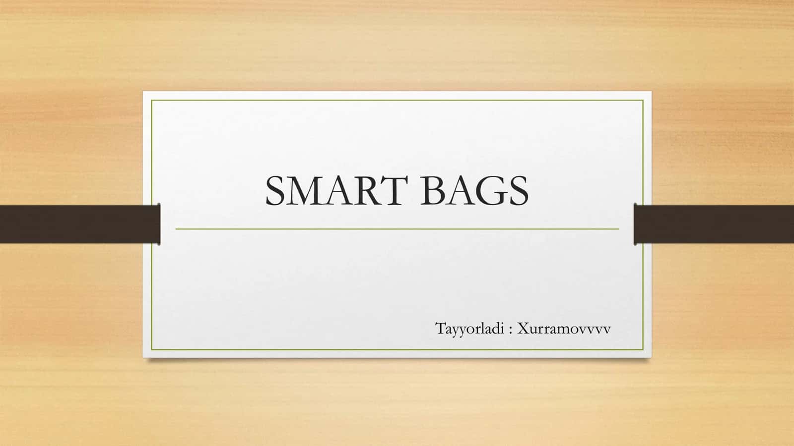 starttab reja SMART BAGS (aqlli sumka) 1