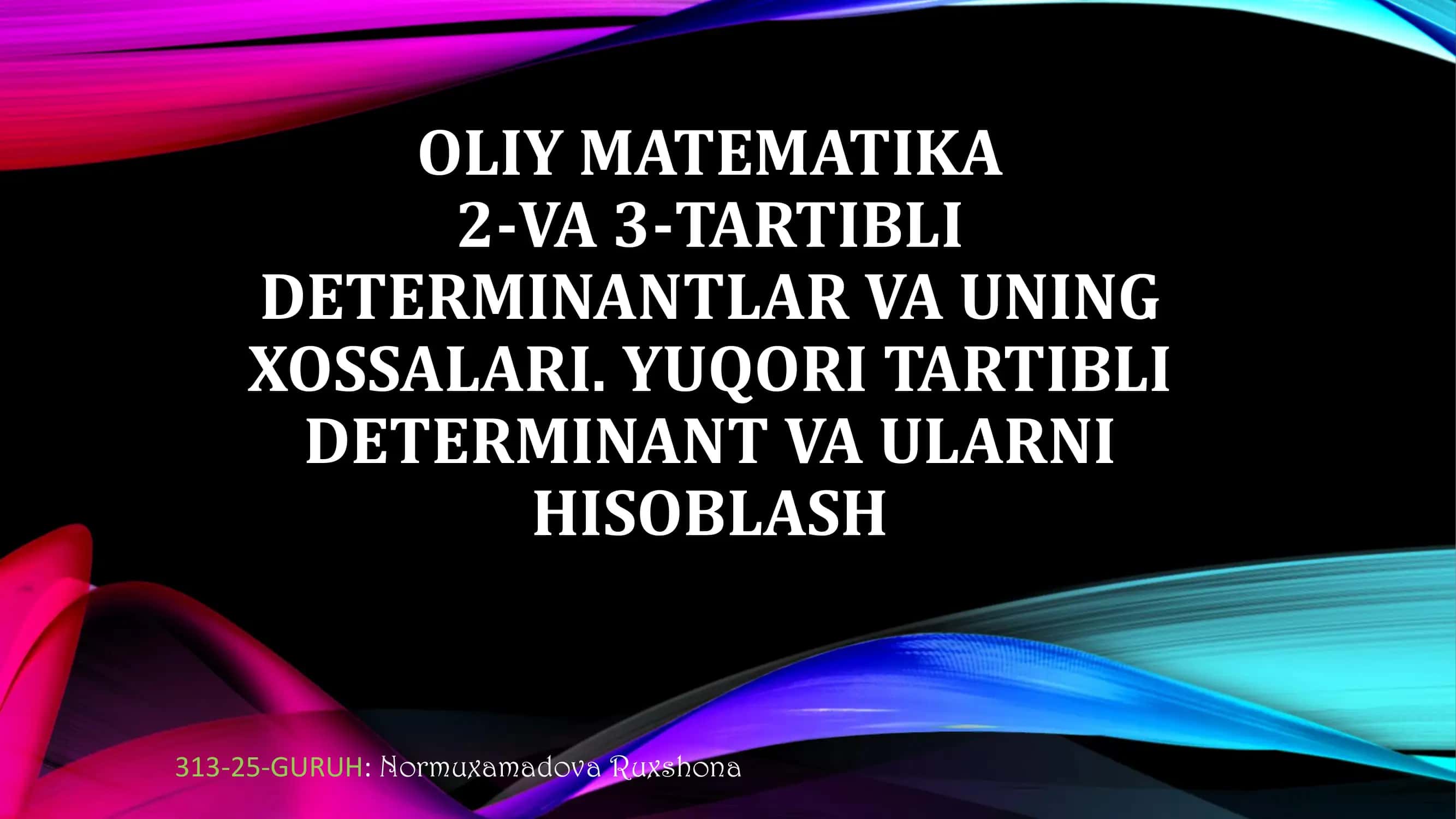 OLIY MATEMATIKA 1