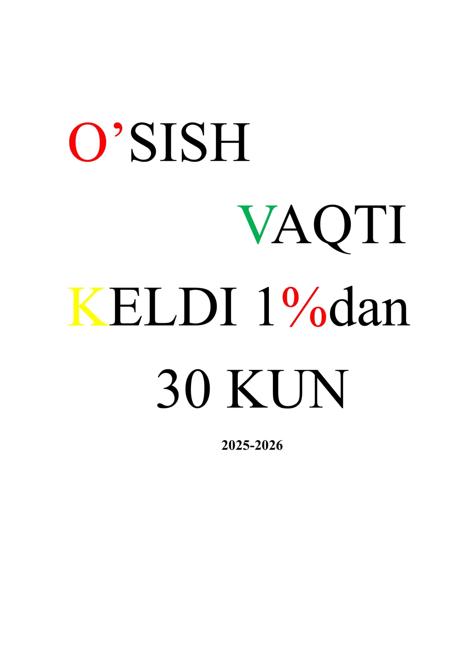 Odatlar (O'Sish) 1