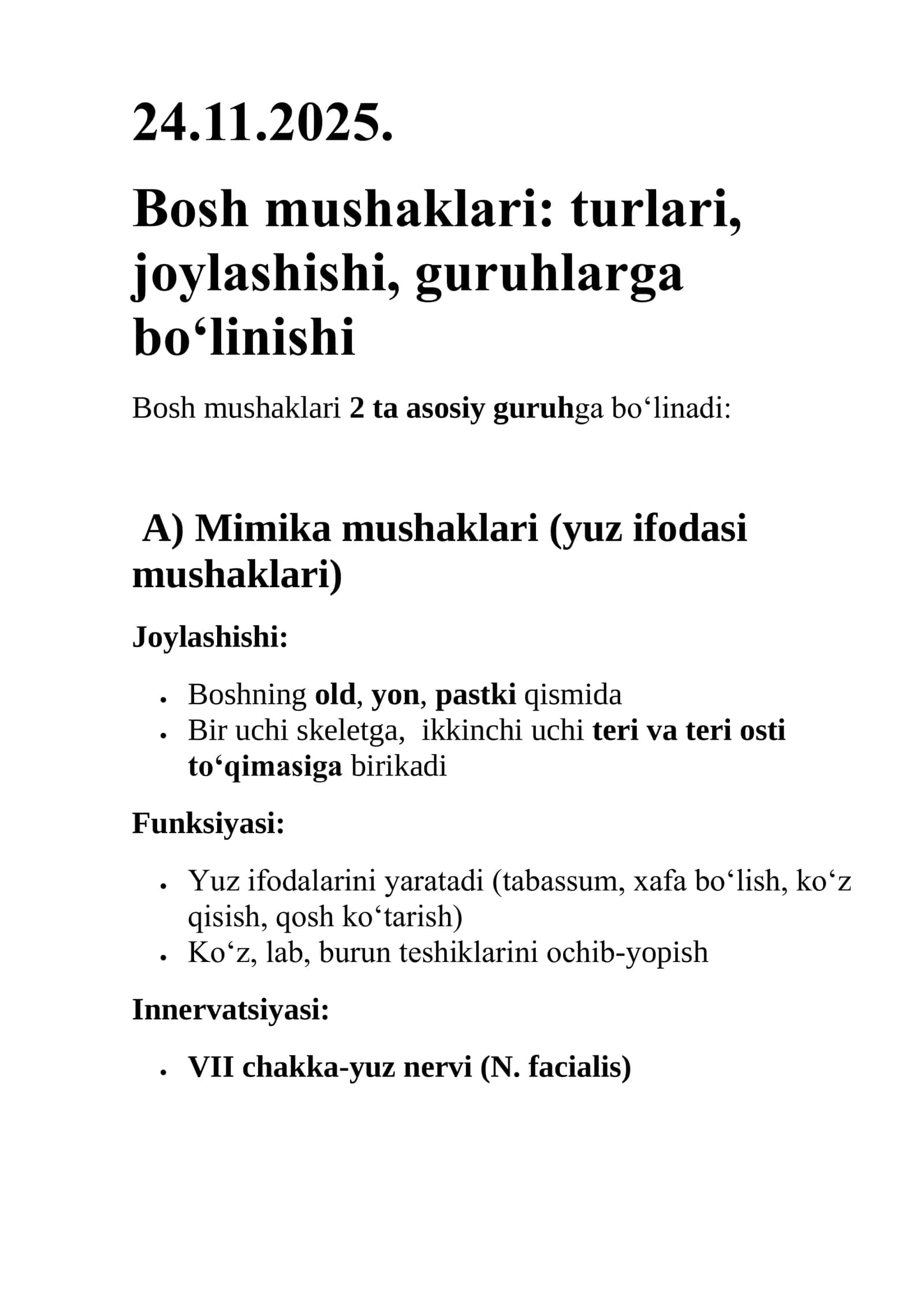 Mimika Mushaklari Anatomiyasi 1