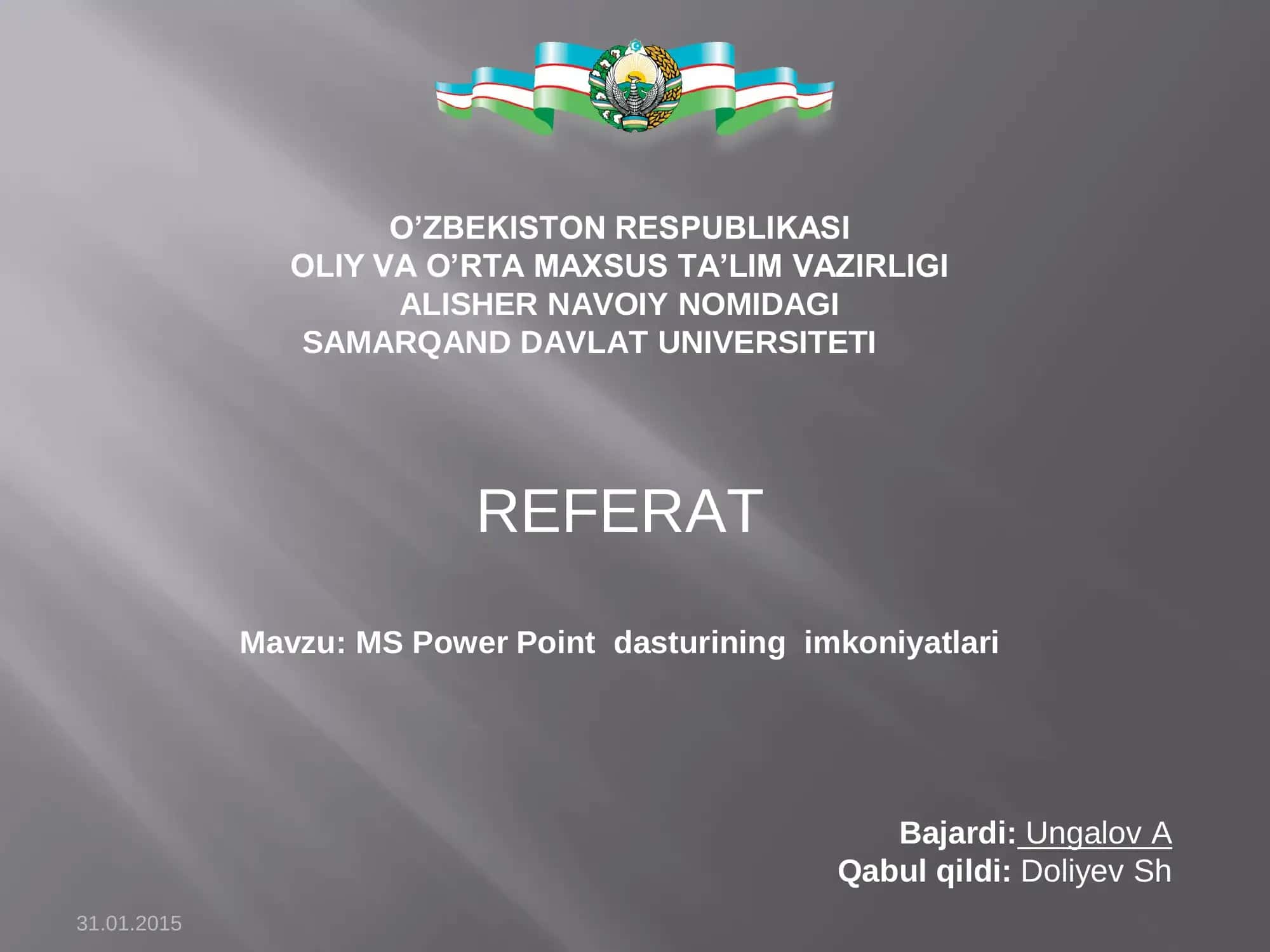 MS Power Point dasturining imkoniyatlari 1