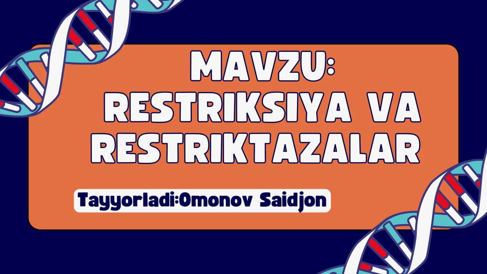 RESTRIKSIYA VA RESTRIKTAZALAR 1