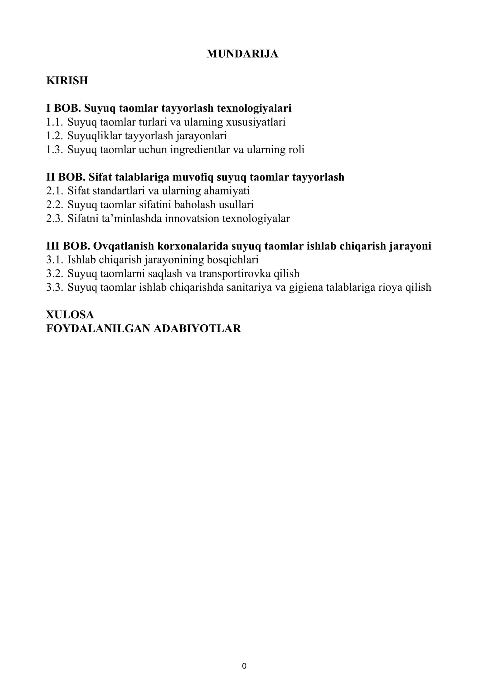 Suyuq Taomlar Tayyorlash Texnologiyalari 1