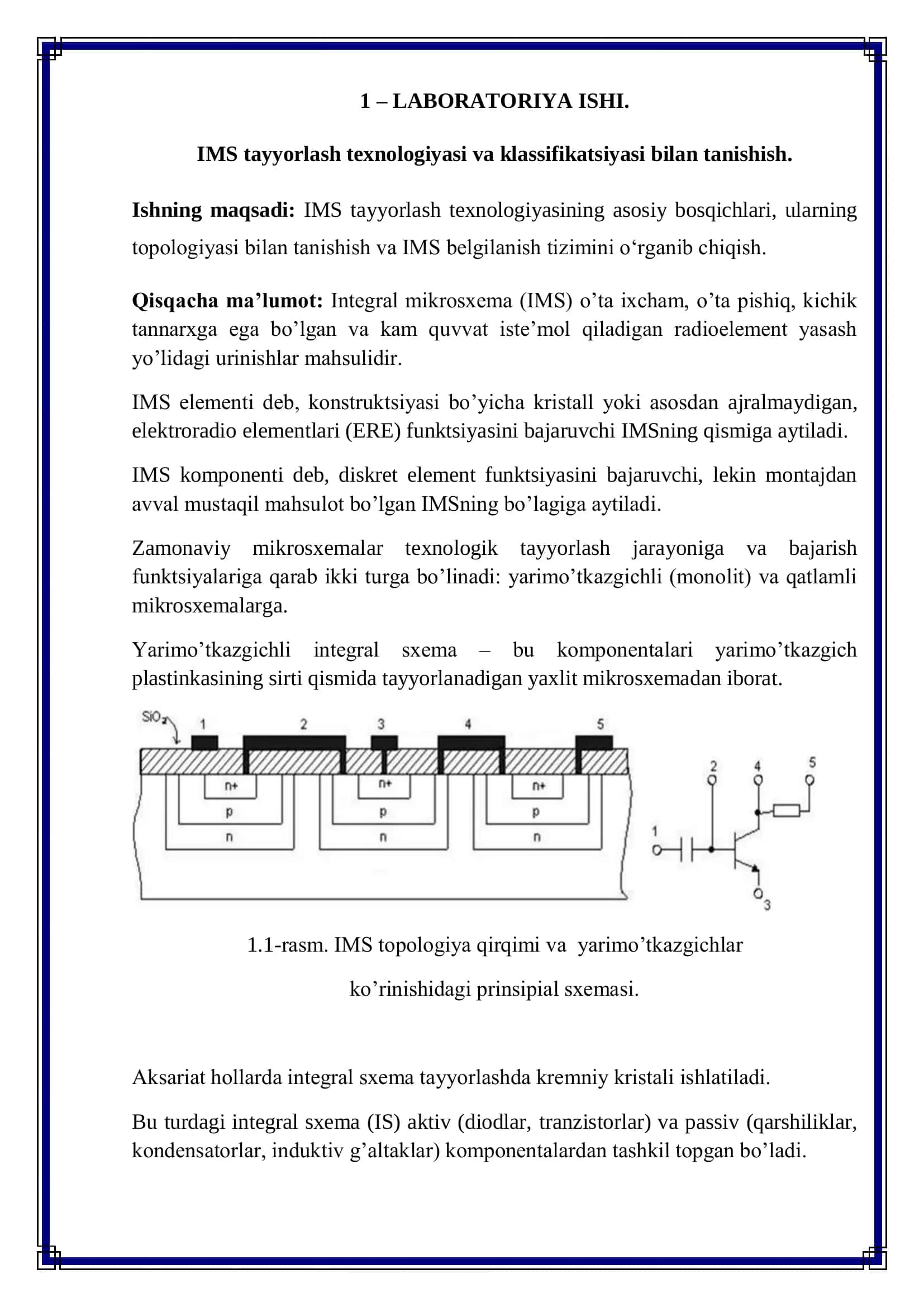 IMS tayyorlash texnologiyasi va klassifikatsiyasi 1