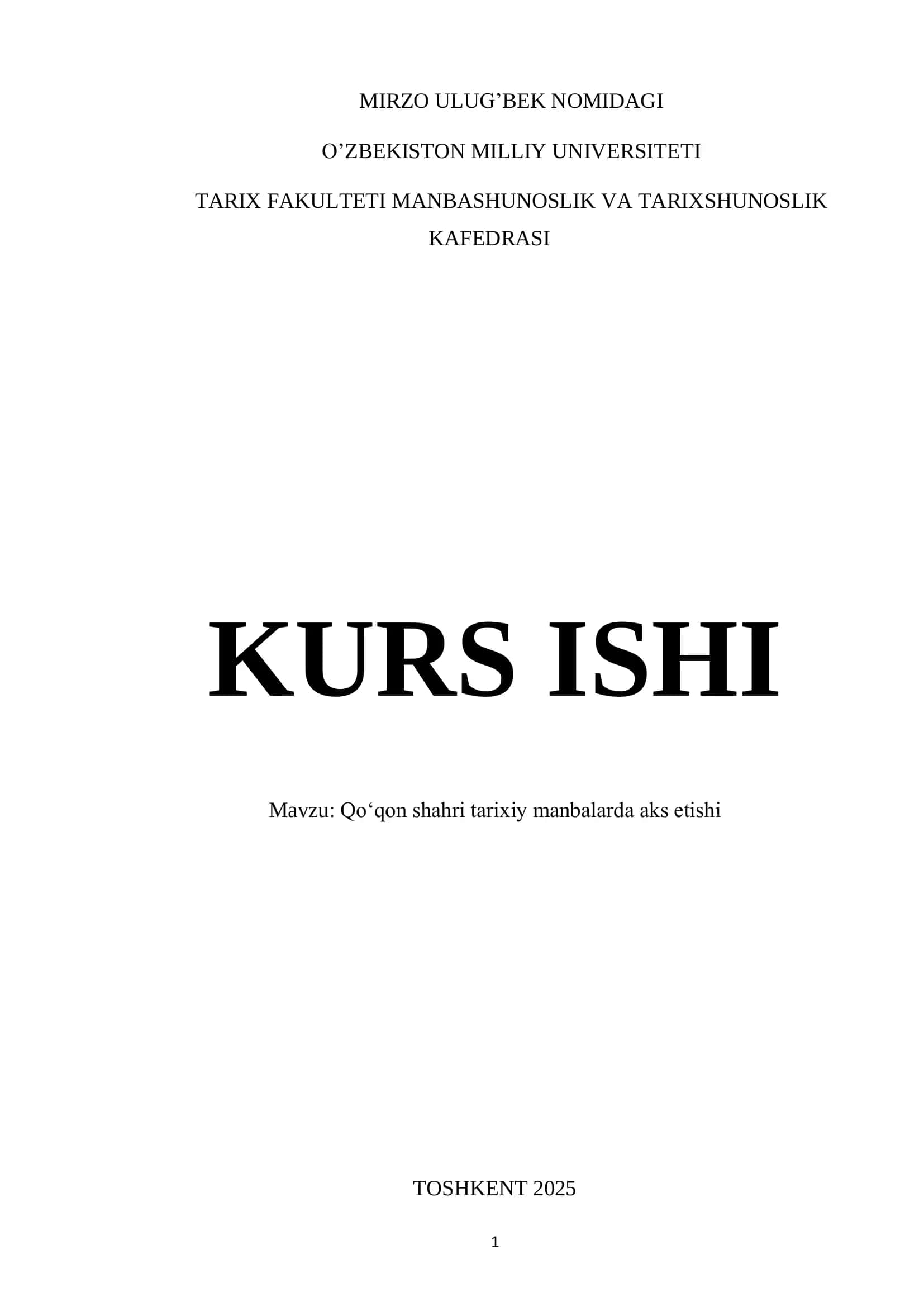 Qo‘qon shahri tarixiy manbalarda aks etishi 1