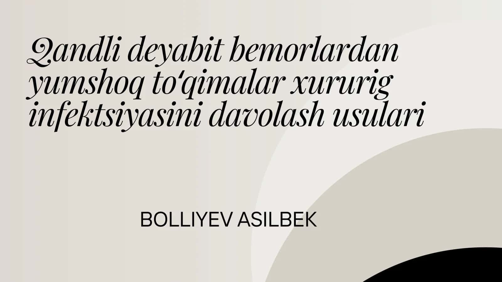 Qandli deyabit bemorlardan yumshoq toʻqimalar xururig infektsiyasini davolash usulari 1