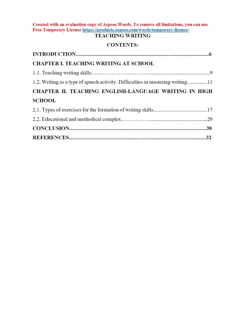Teaching Writing 1